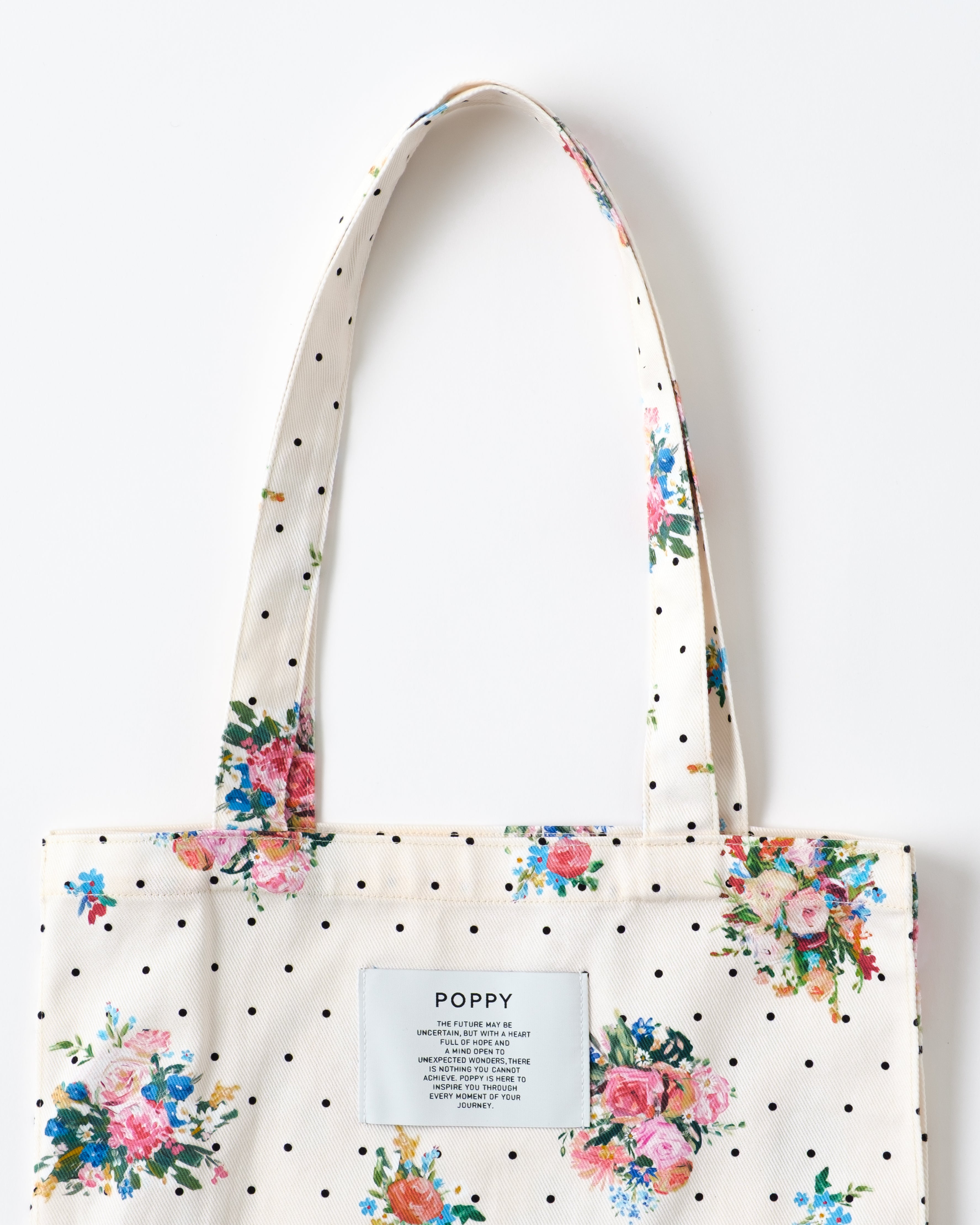 Dot flower tote bag