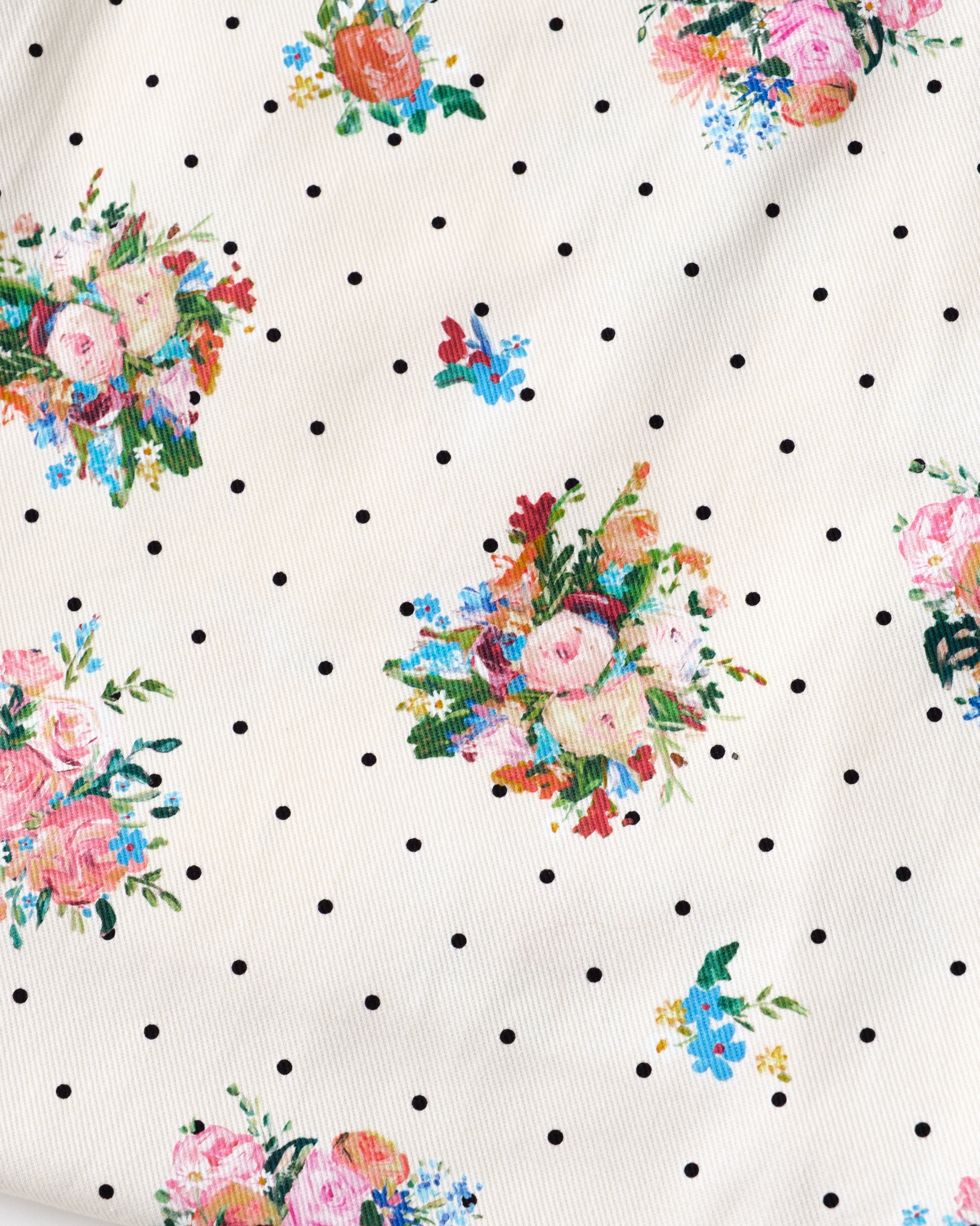 Dot flower tote bag
