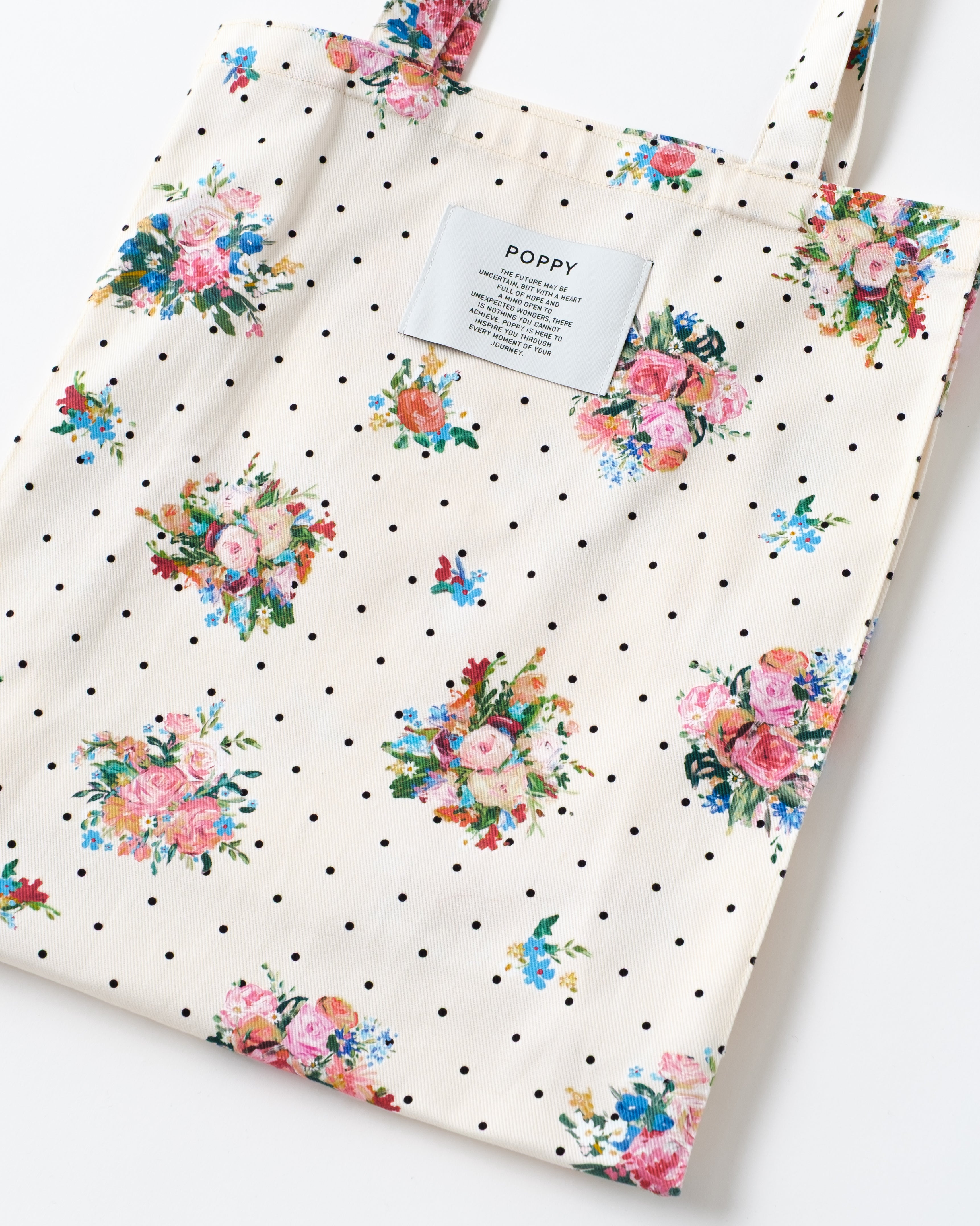 Dot flower tote bag