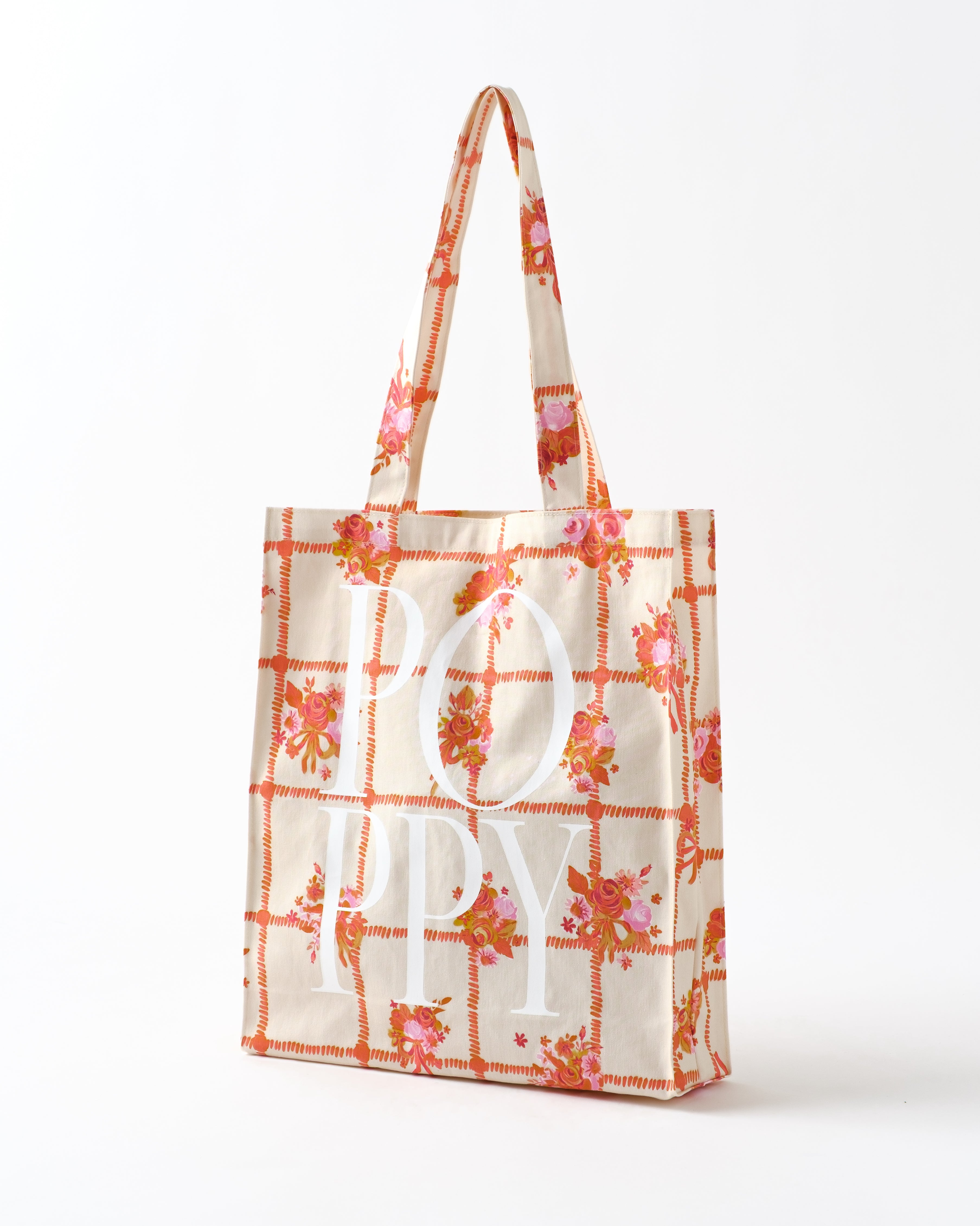 Orange Blossom Grid tote bag