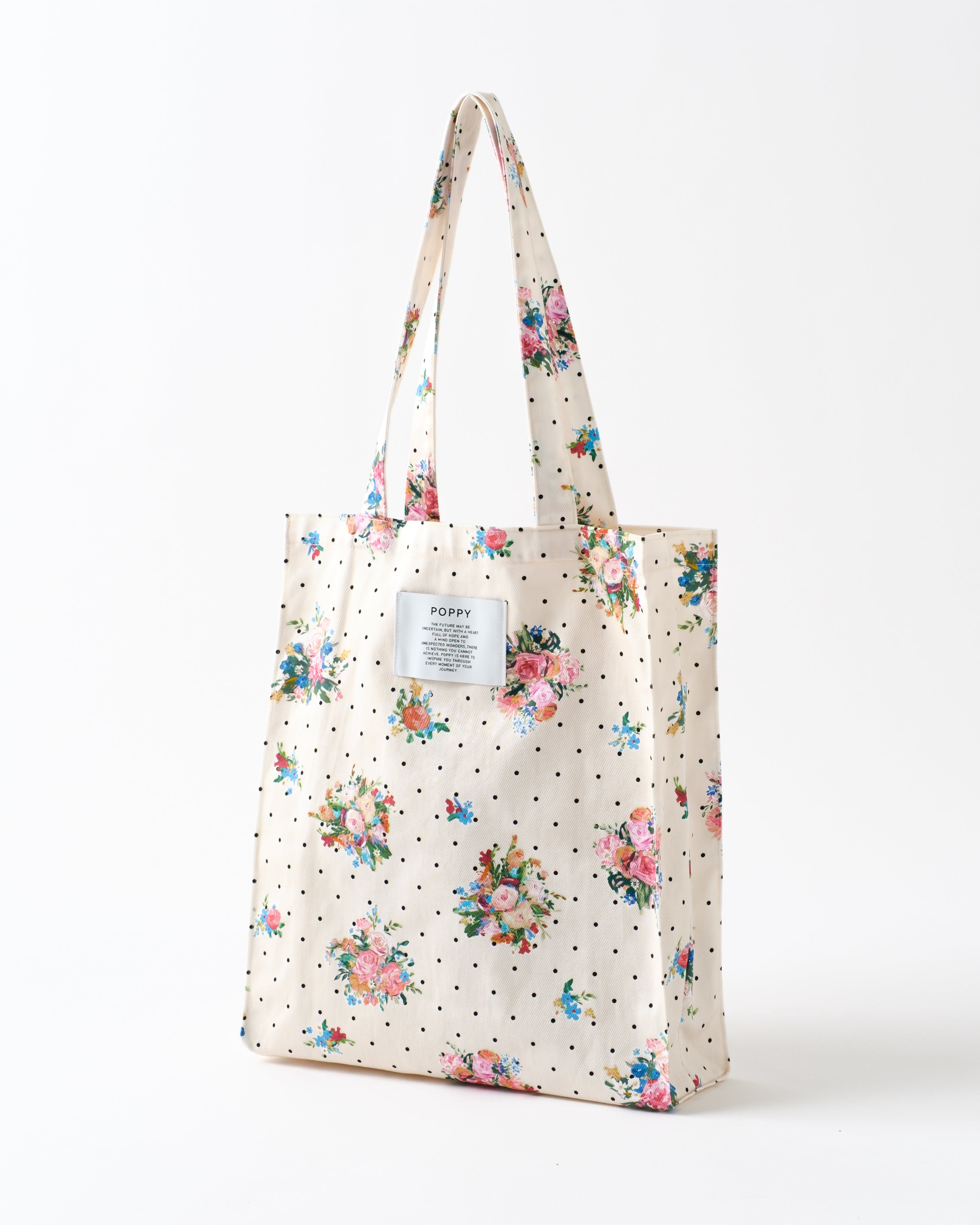 Dot flower tote bag