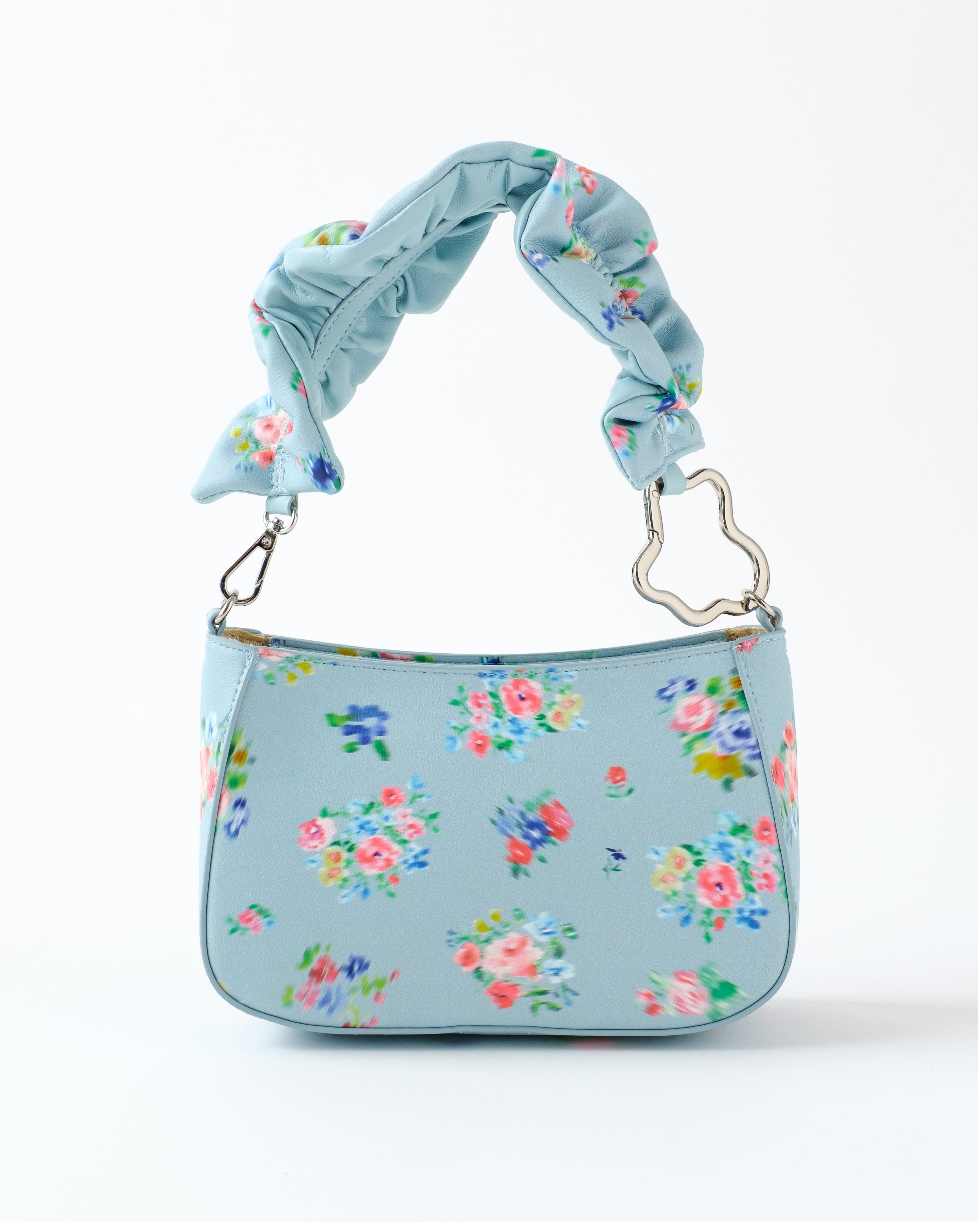 Blurred leather handbag (blue)