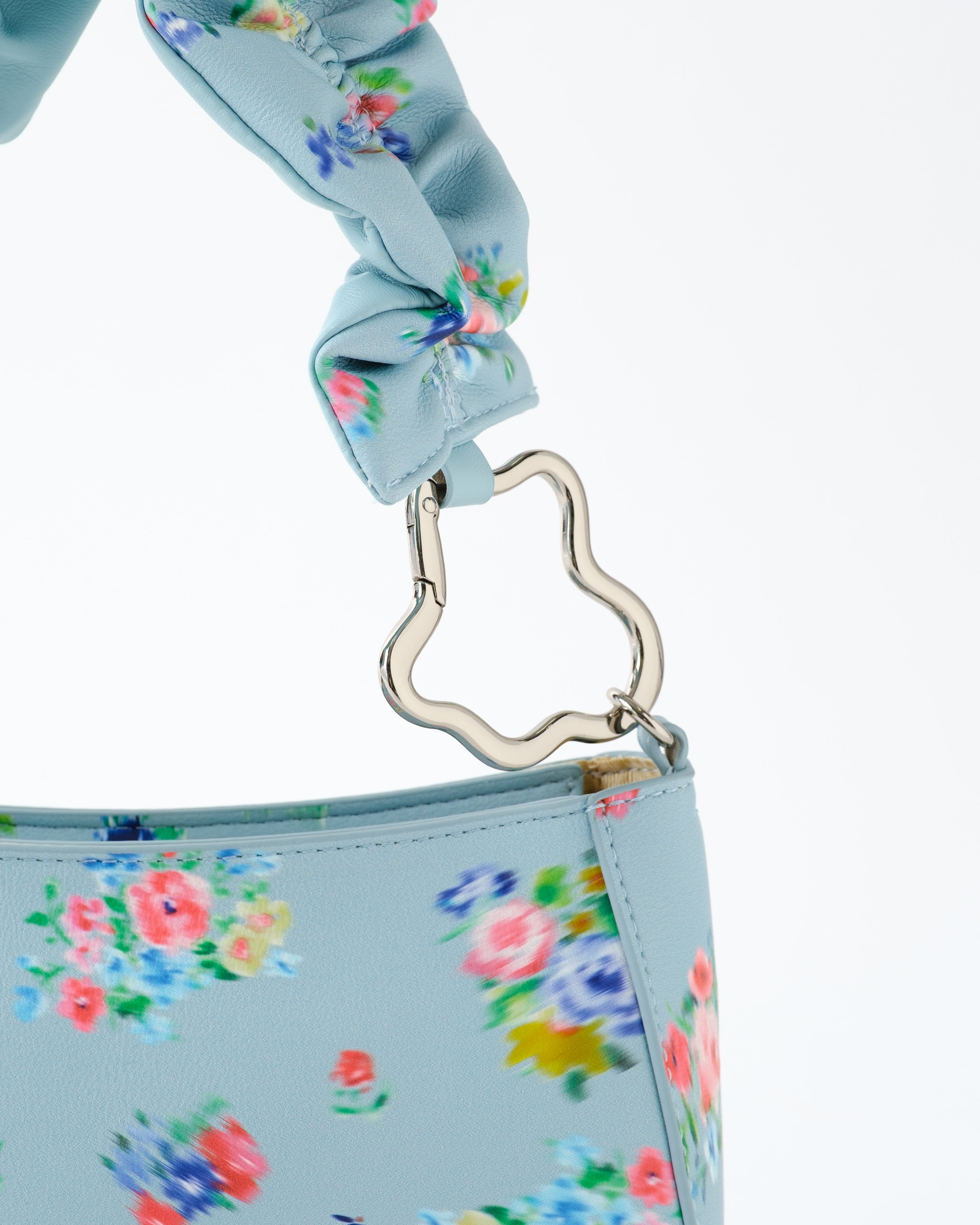 Blurred leather handbag (blue)