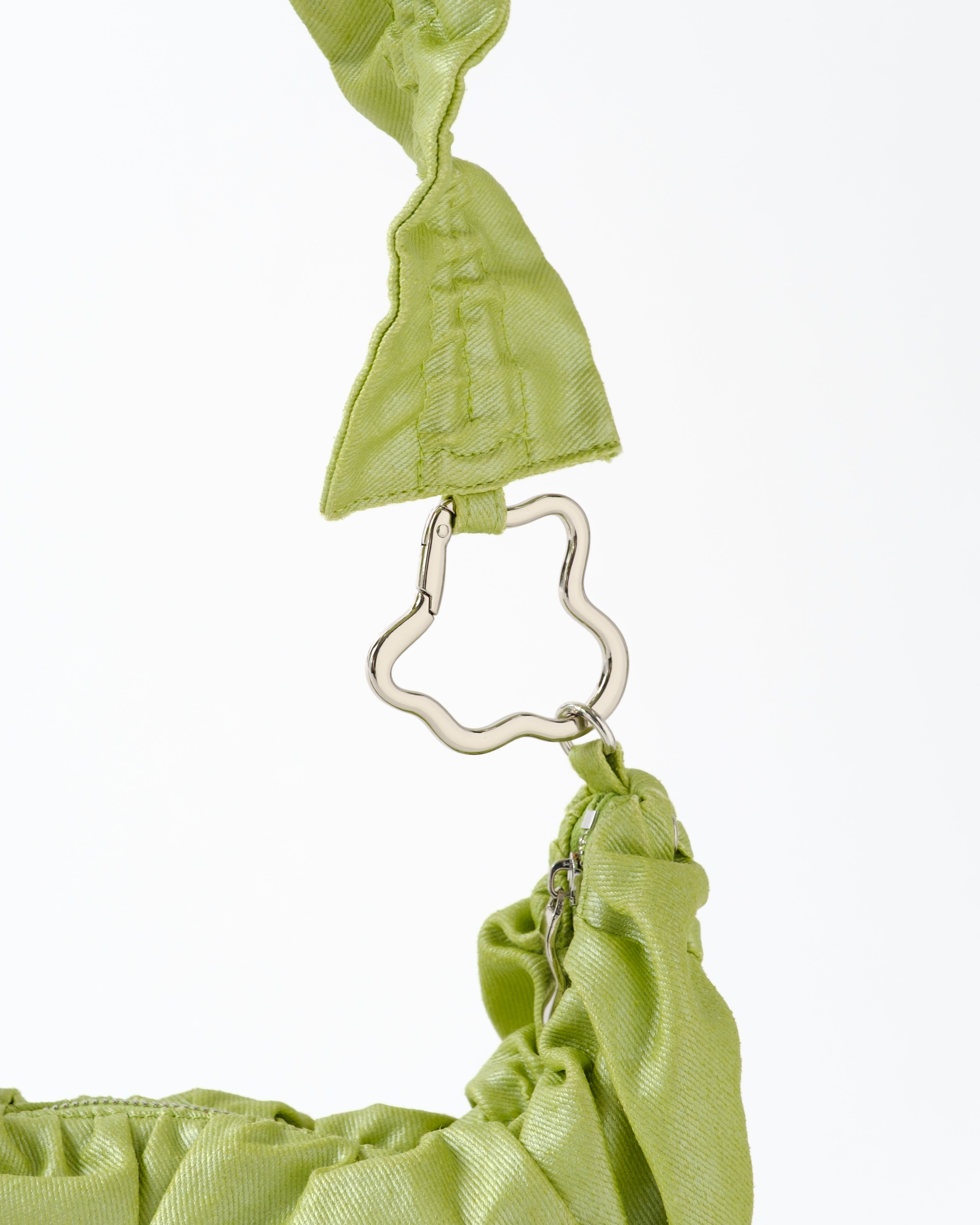 Half-moon gathered bag (green)