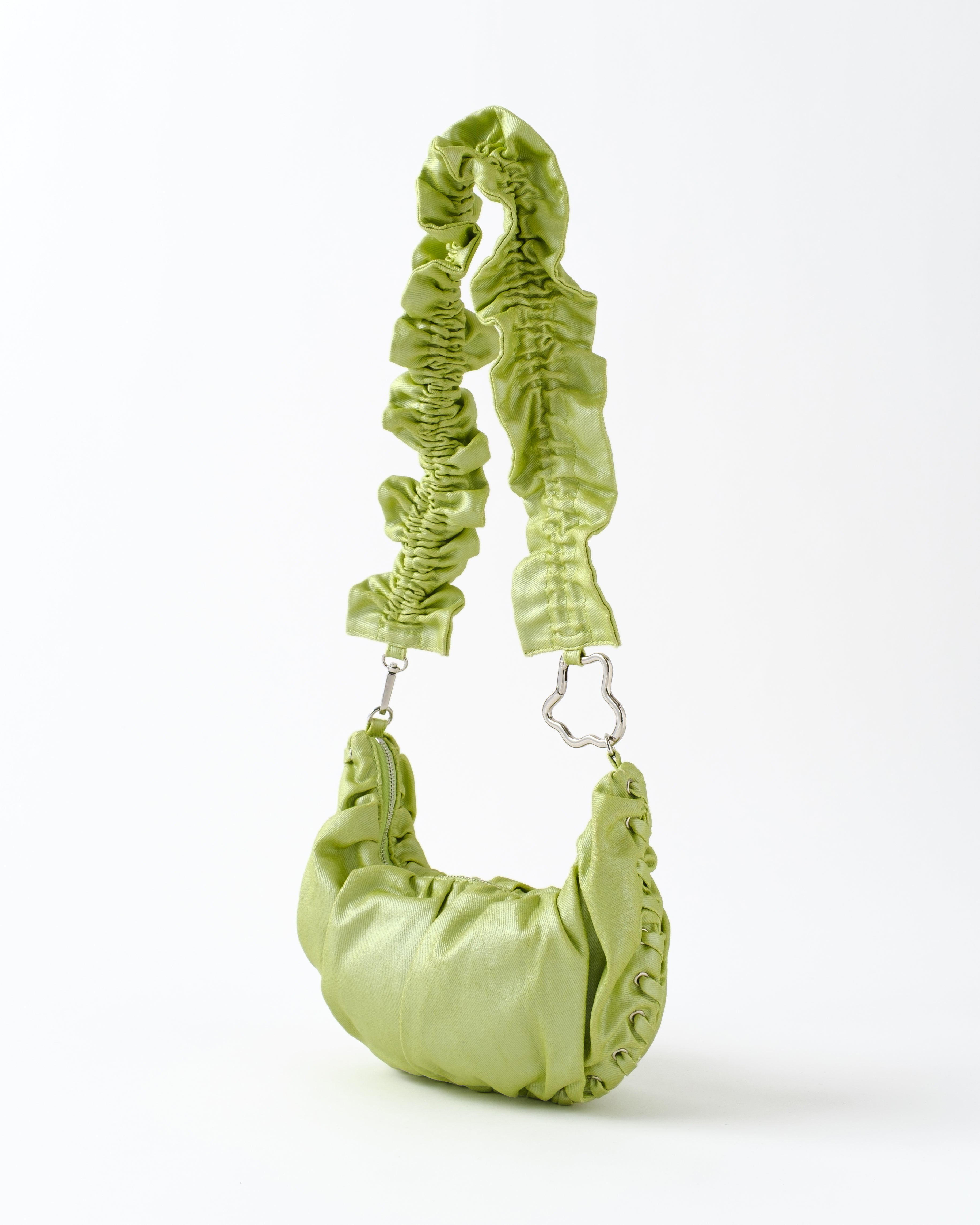 Half-moon gathered bag (green)