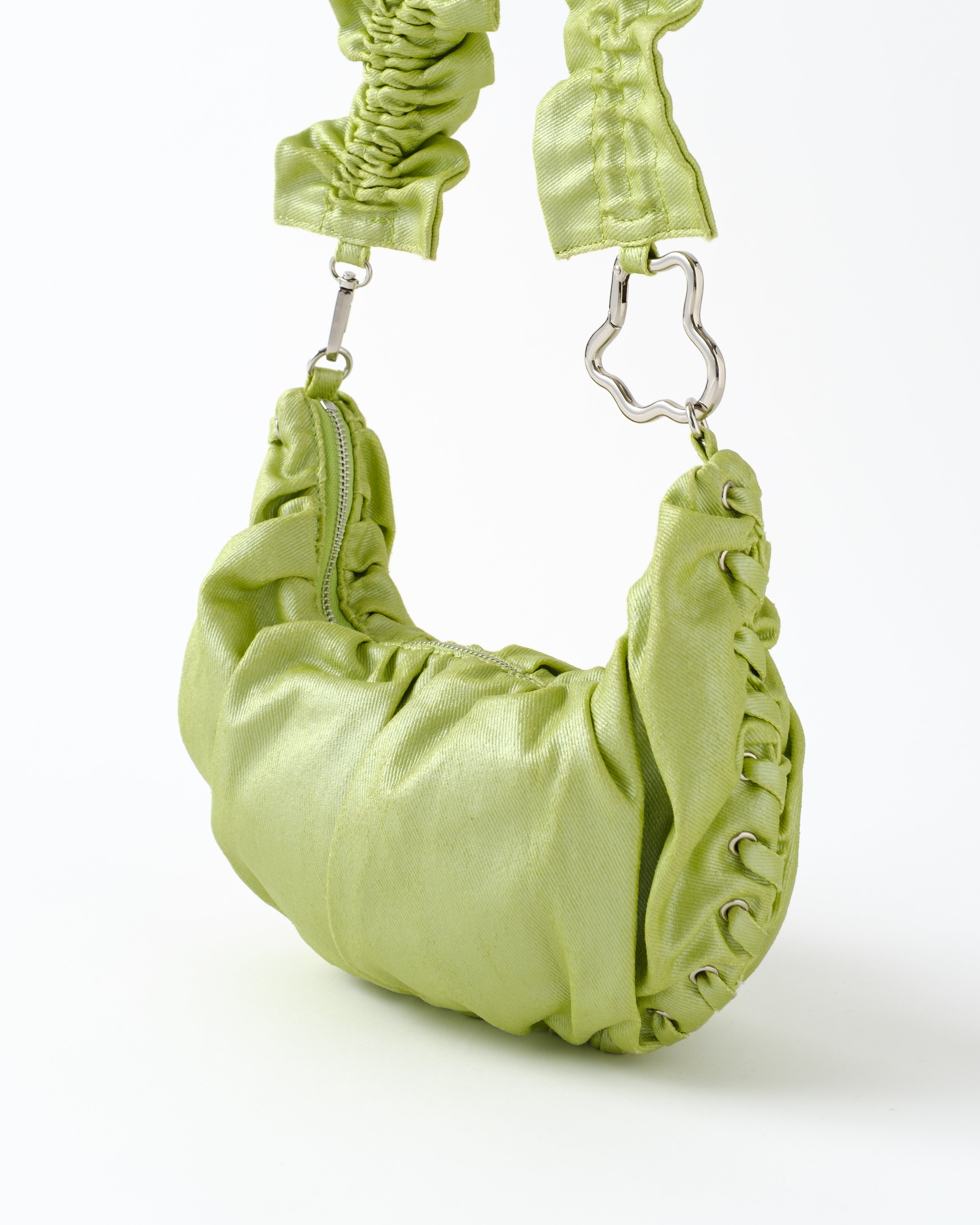 Half-moon gathered bag (green)