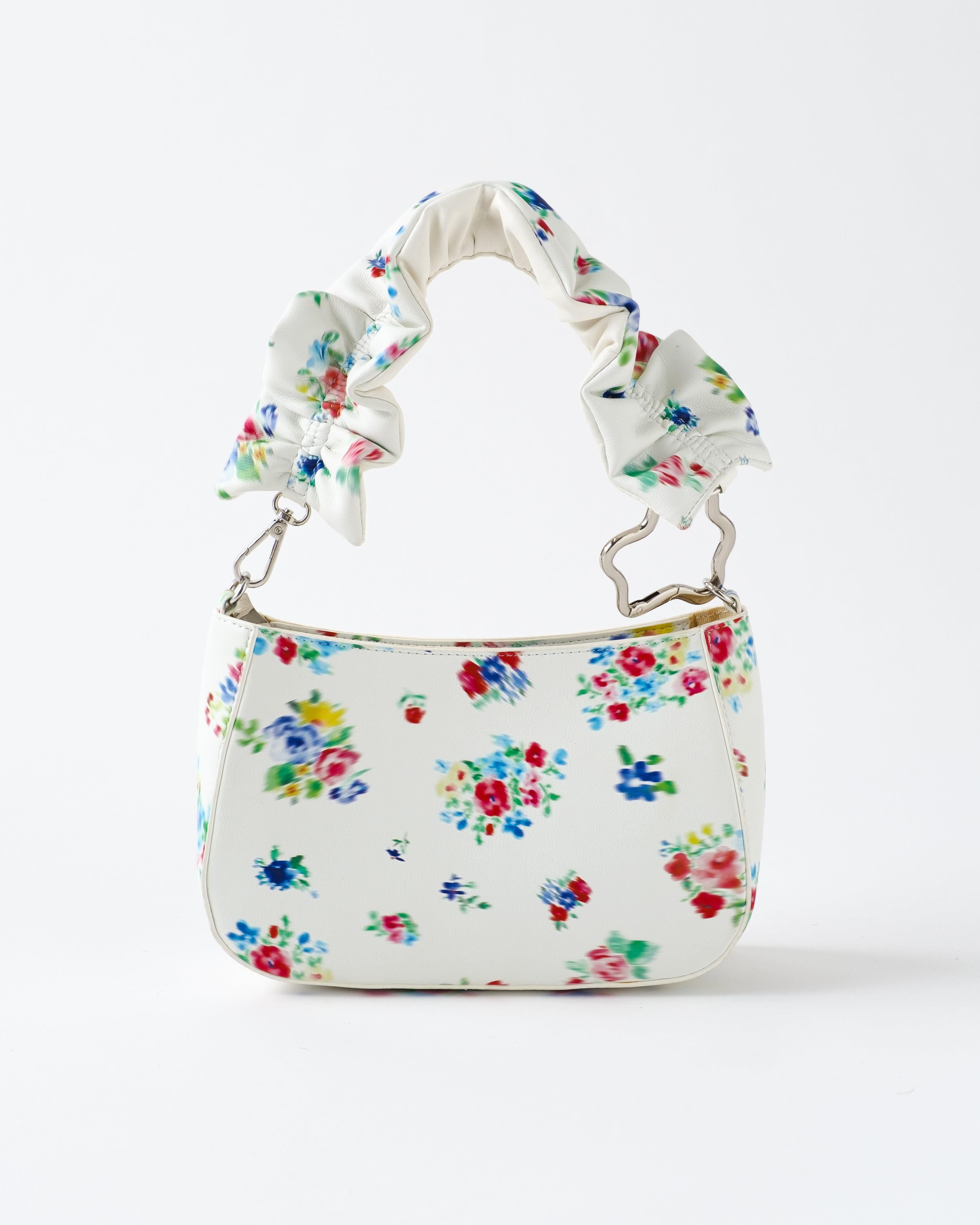 Blurred leather handbag (white)