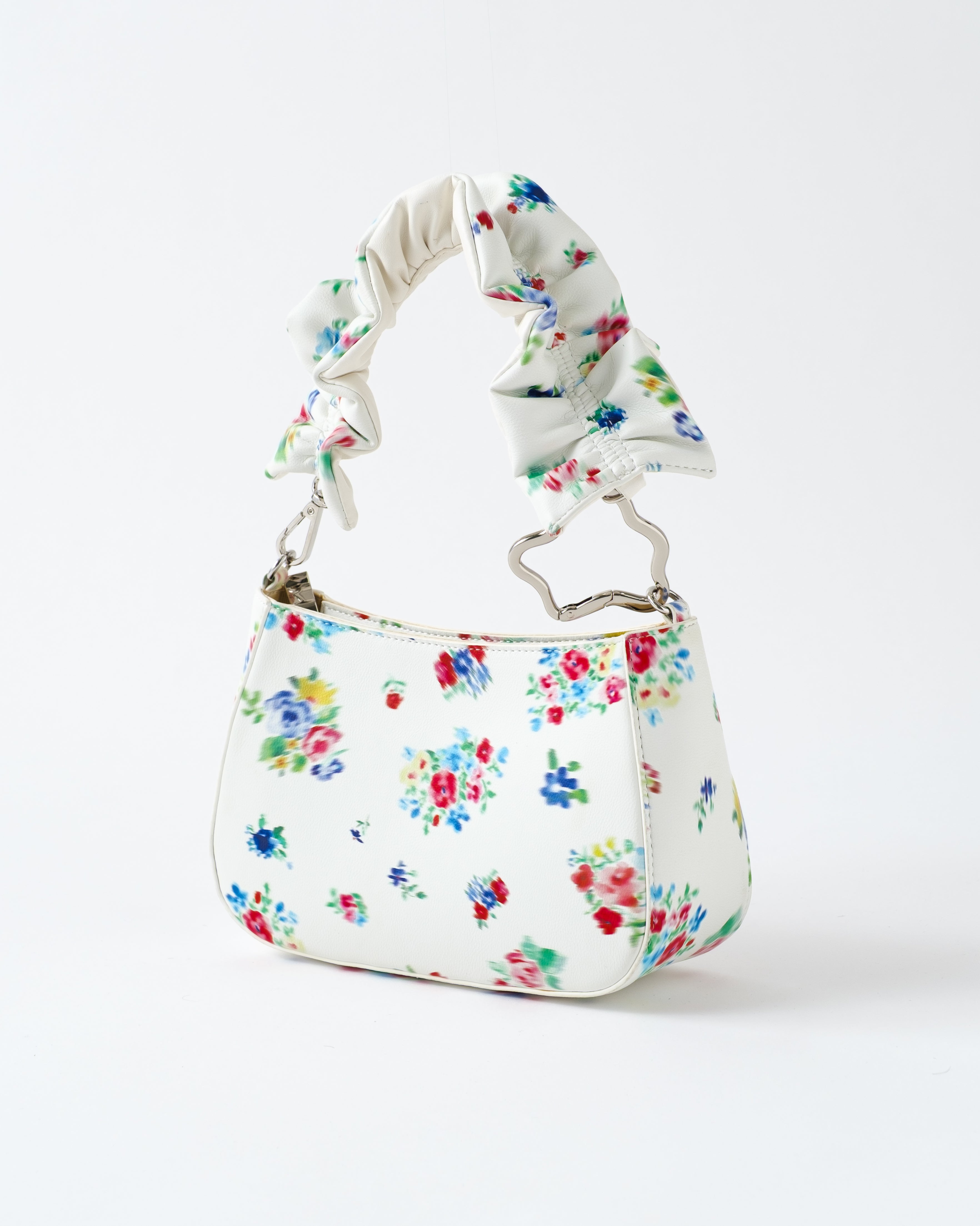 Blurred leather handbag (white)