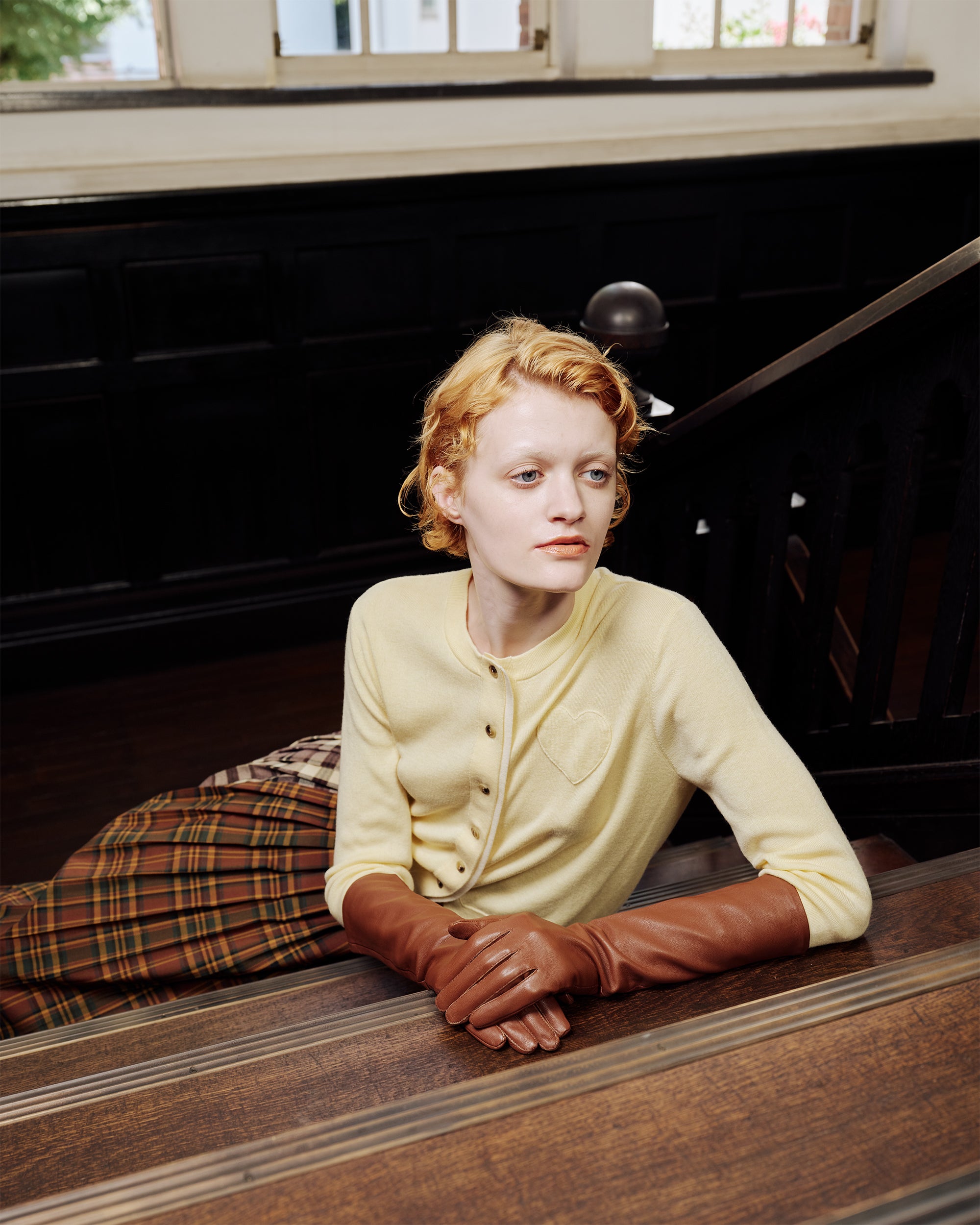 Layered design heart cardigan