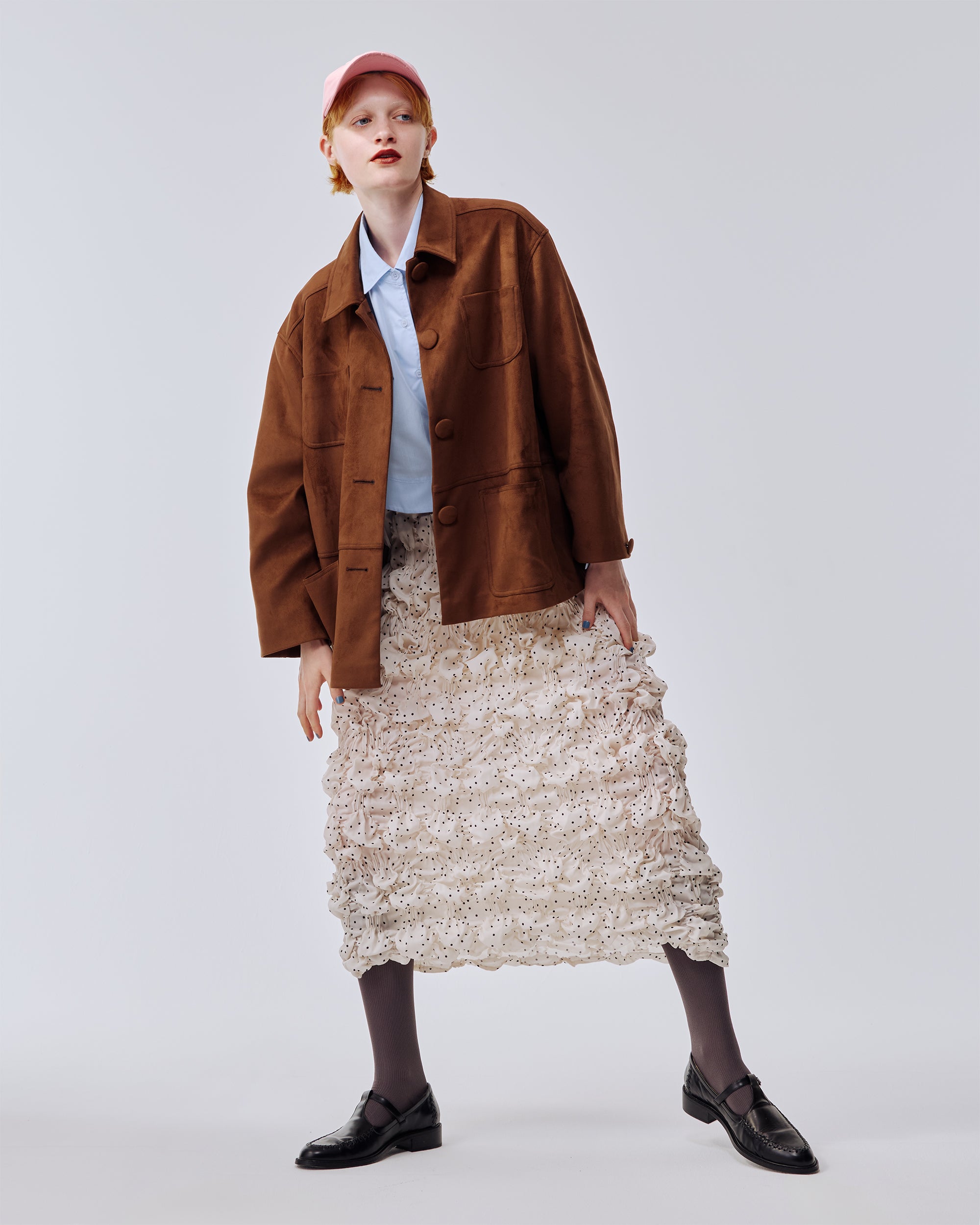 ジャケット・アウター Poppy Suede-like cocoon jacket