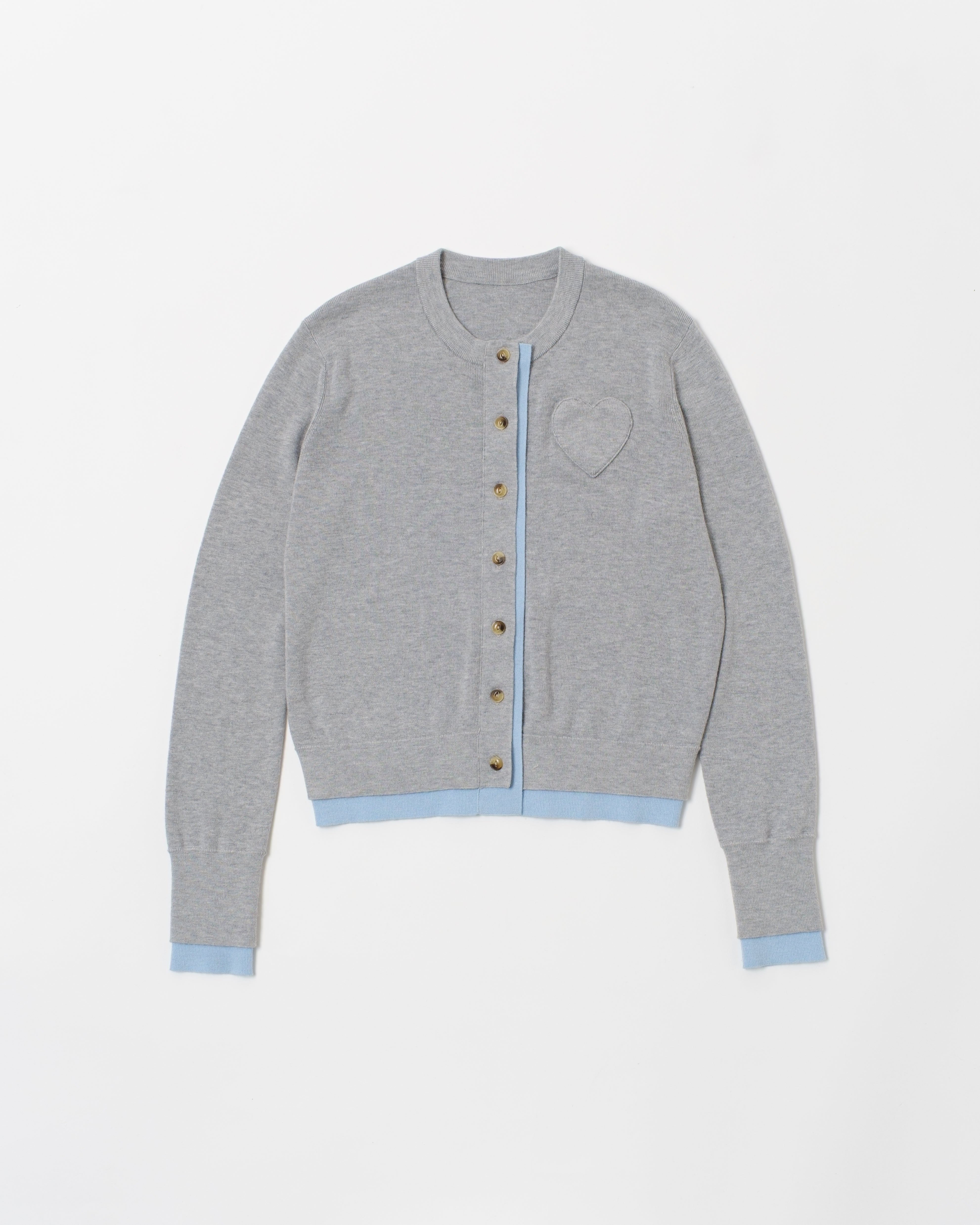 Layered design heart cardigan