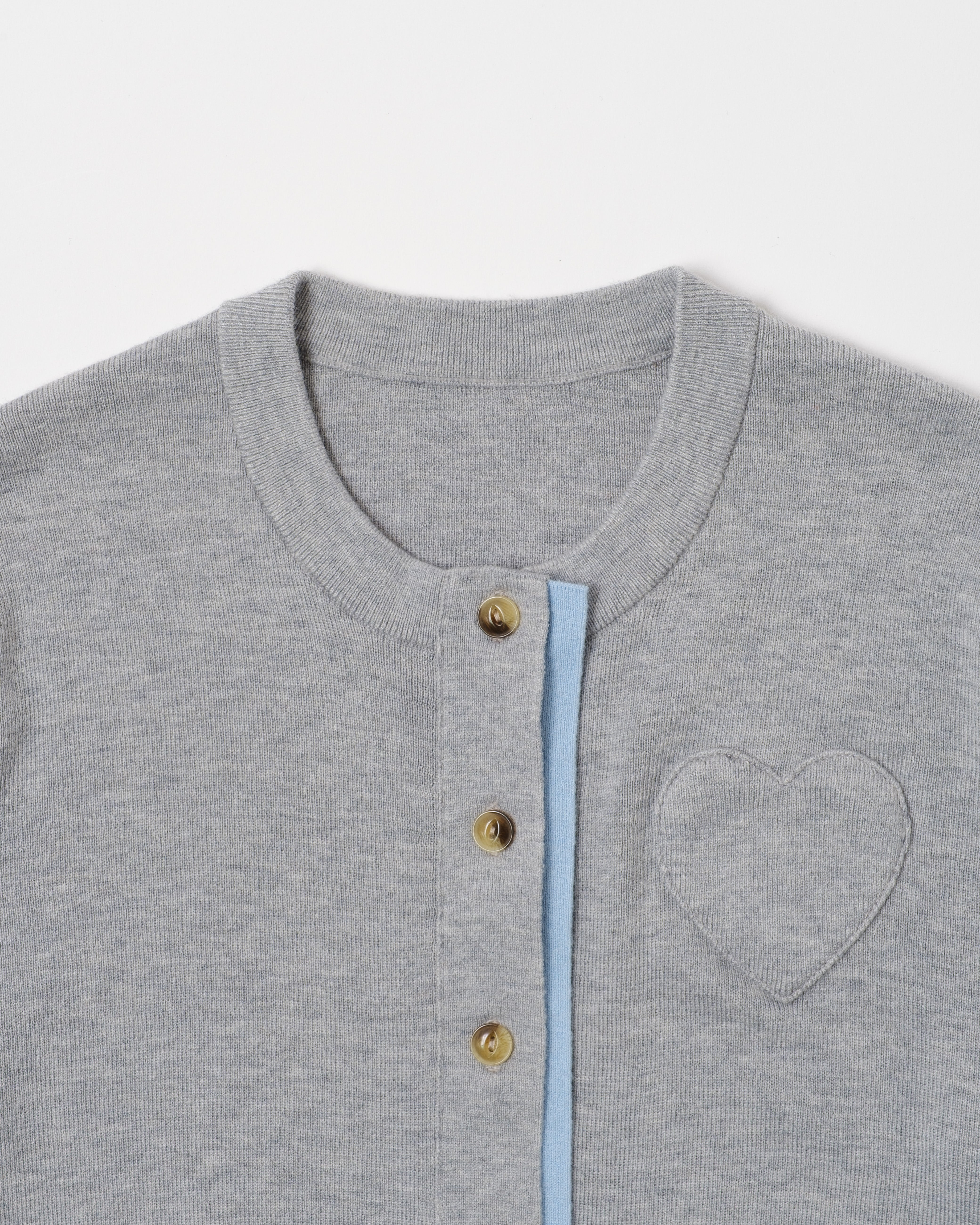 Layered design heart cardigan