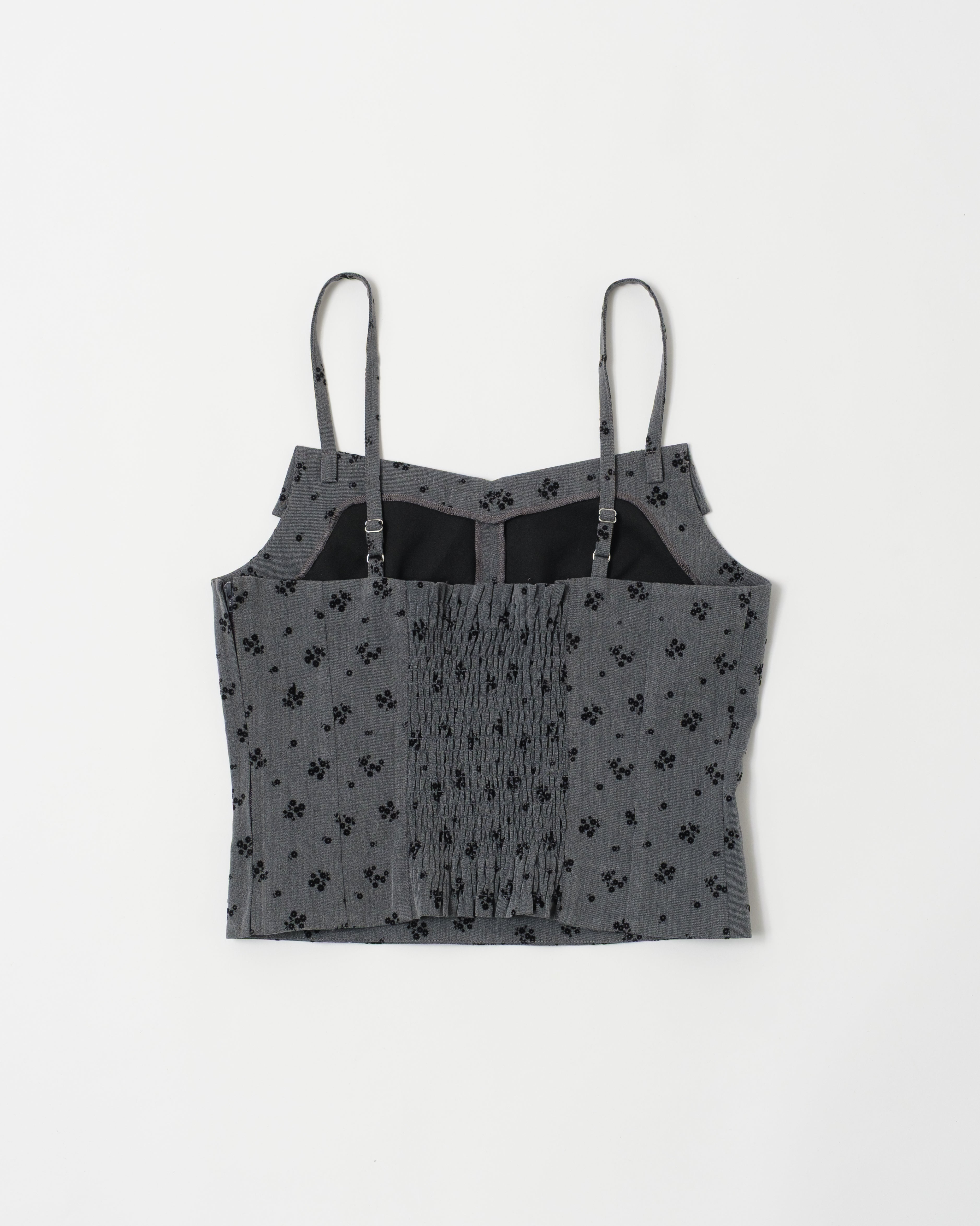 Flower flocky bustier