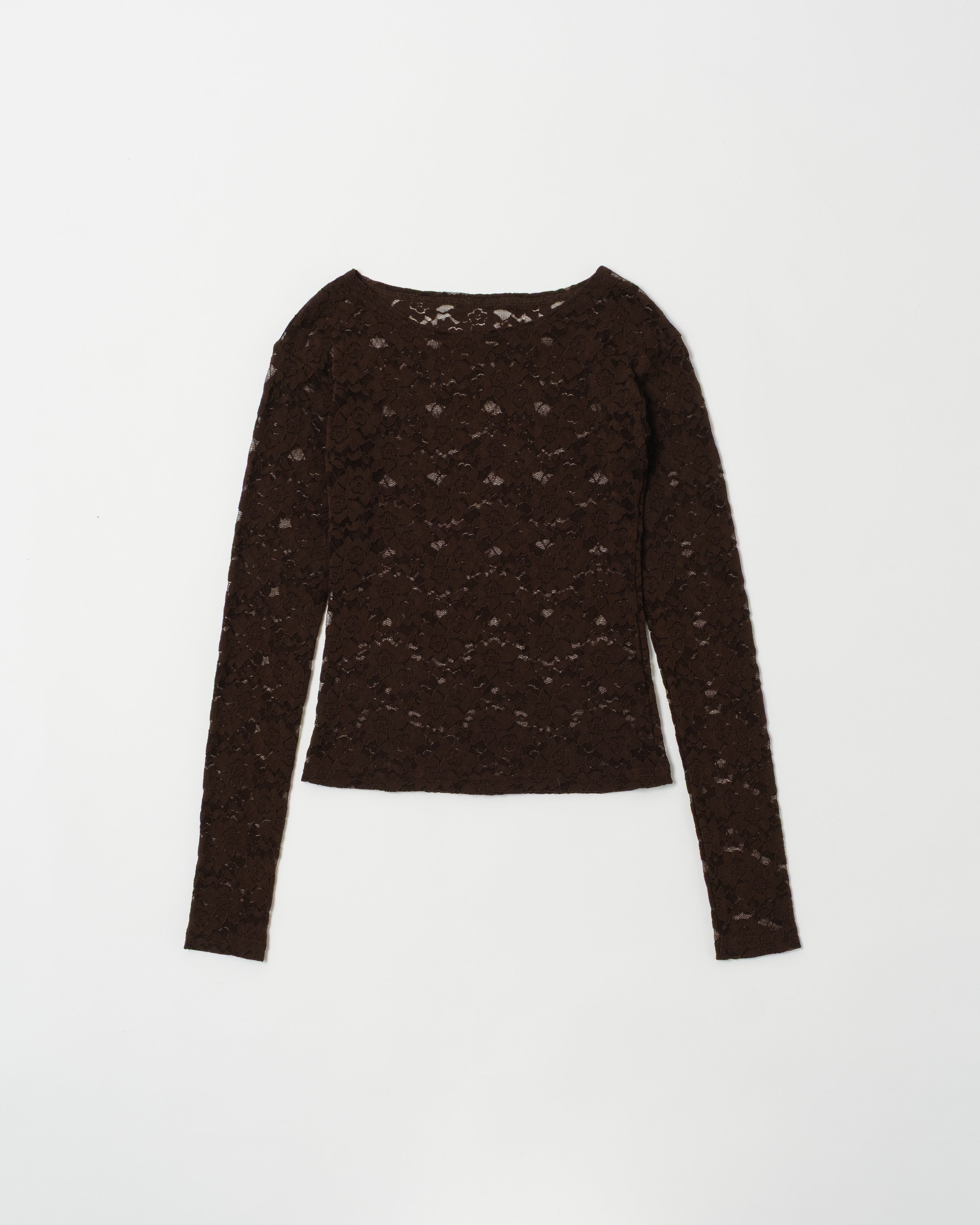 Brown lace tops (round neck)