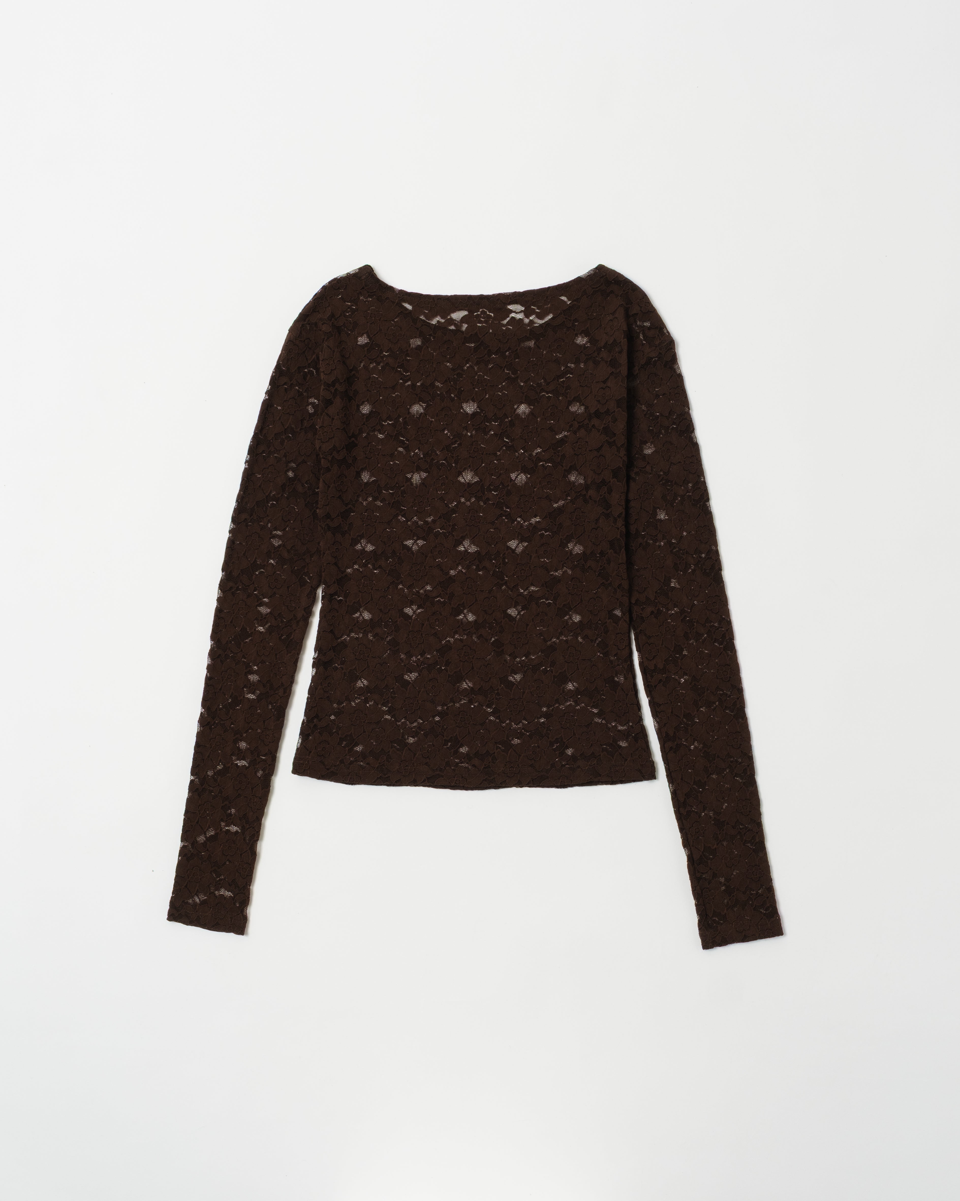 Brown lace tops (round neck)