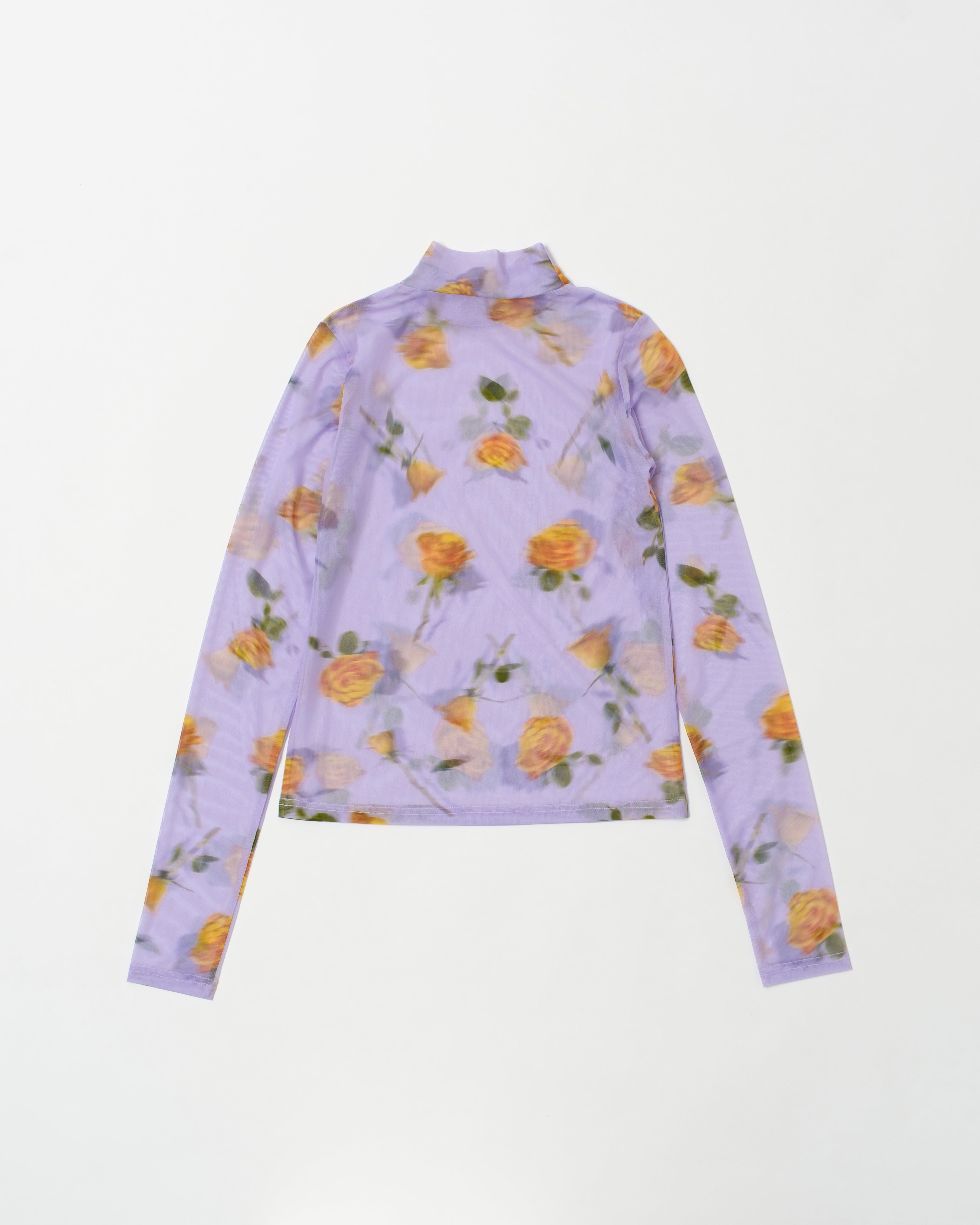 Orange rose & lavender see-through tops (high neck)