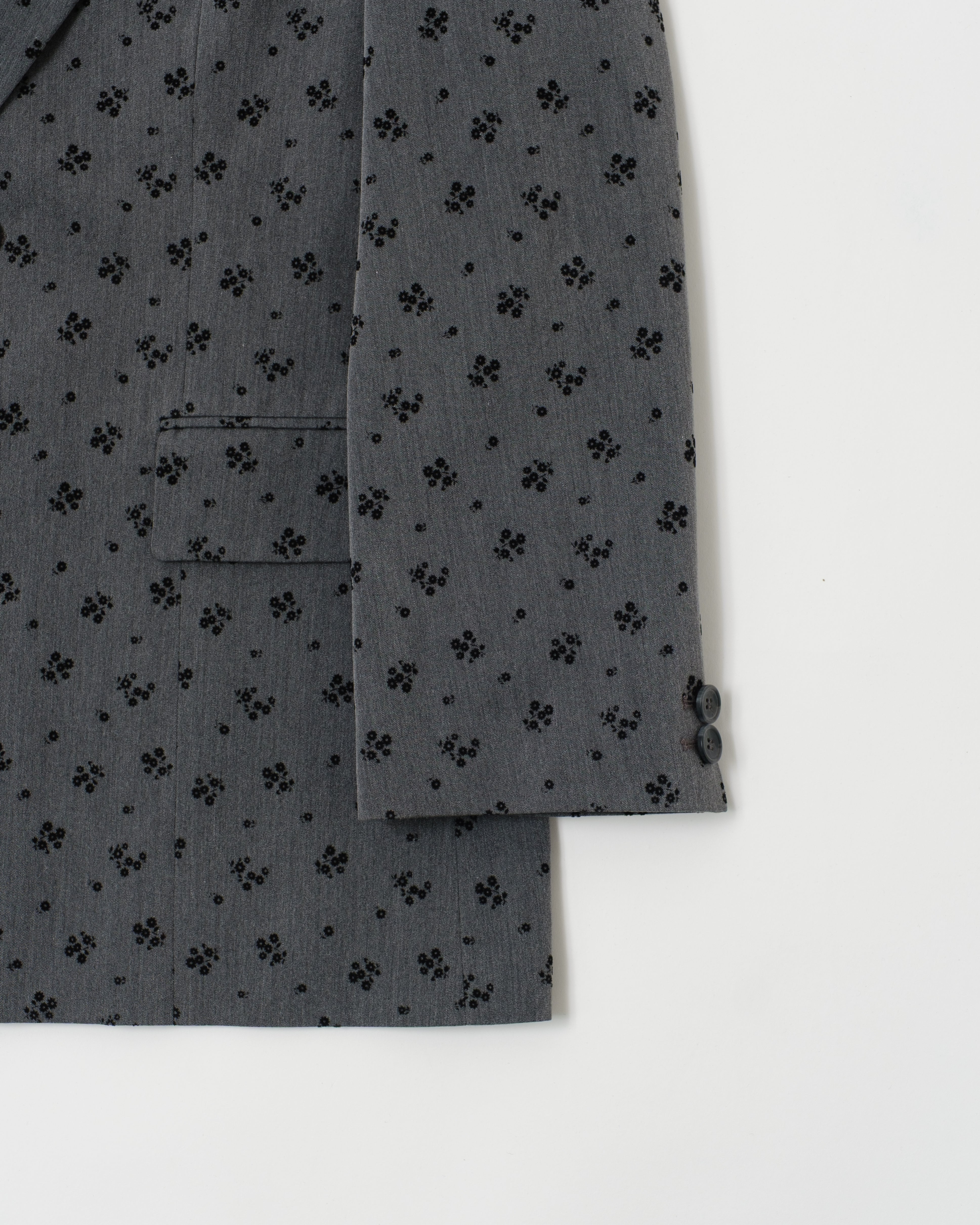 Flower flocky tailored jacket