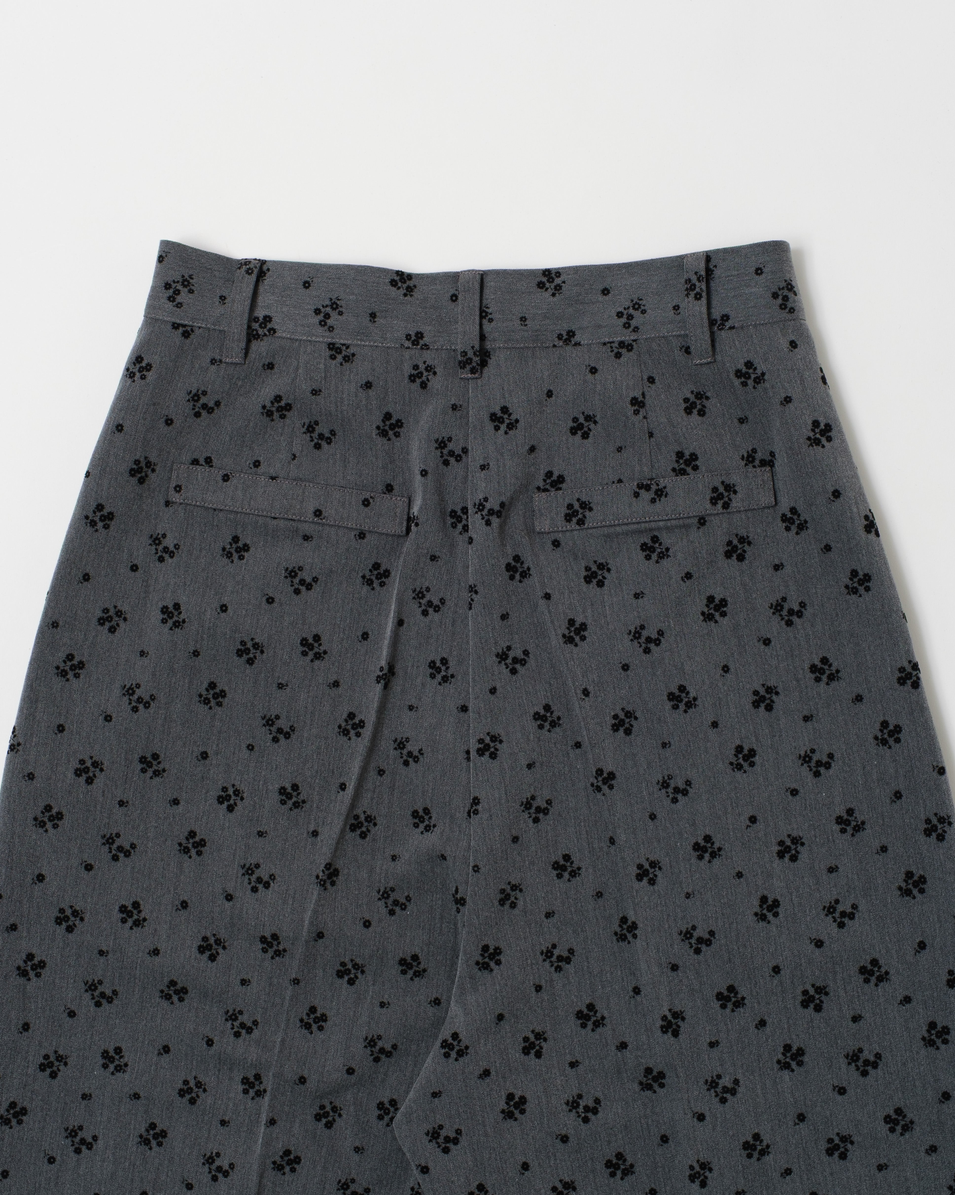 Flower flocky wide pants