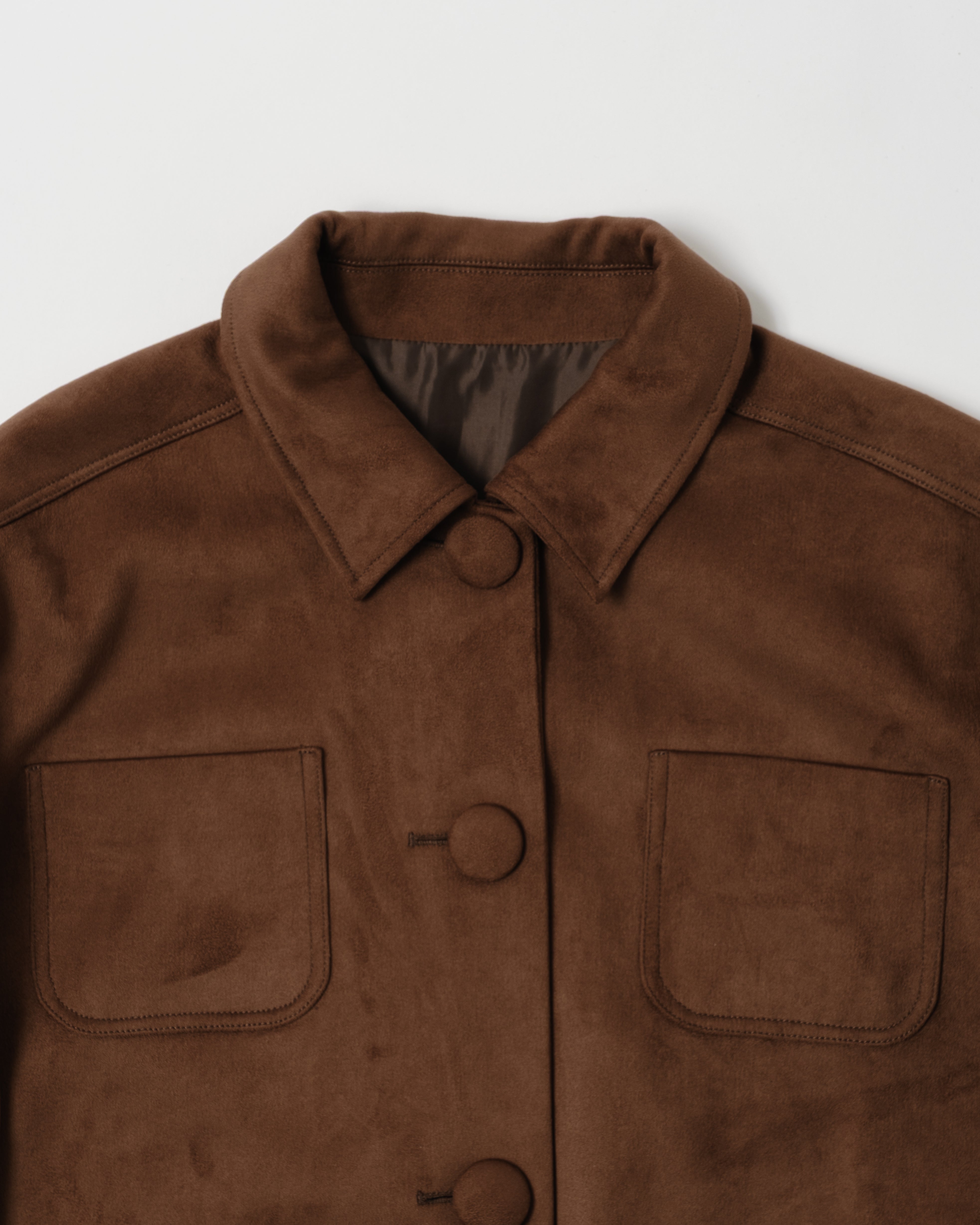 Suede-like cocoon jacket