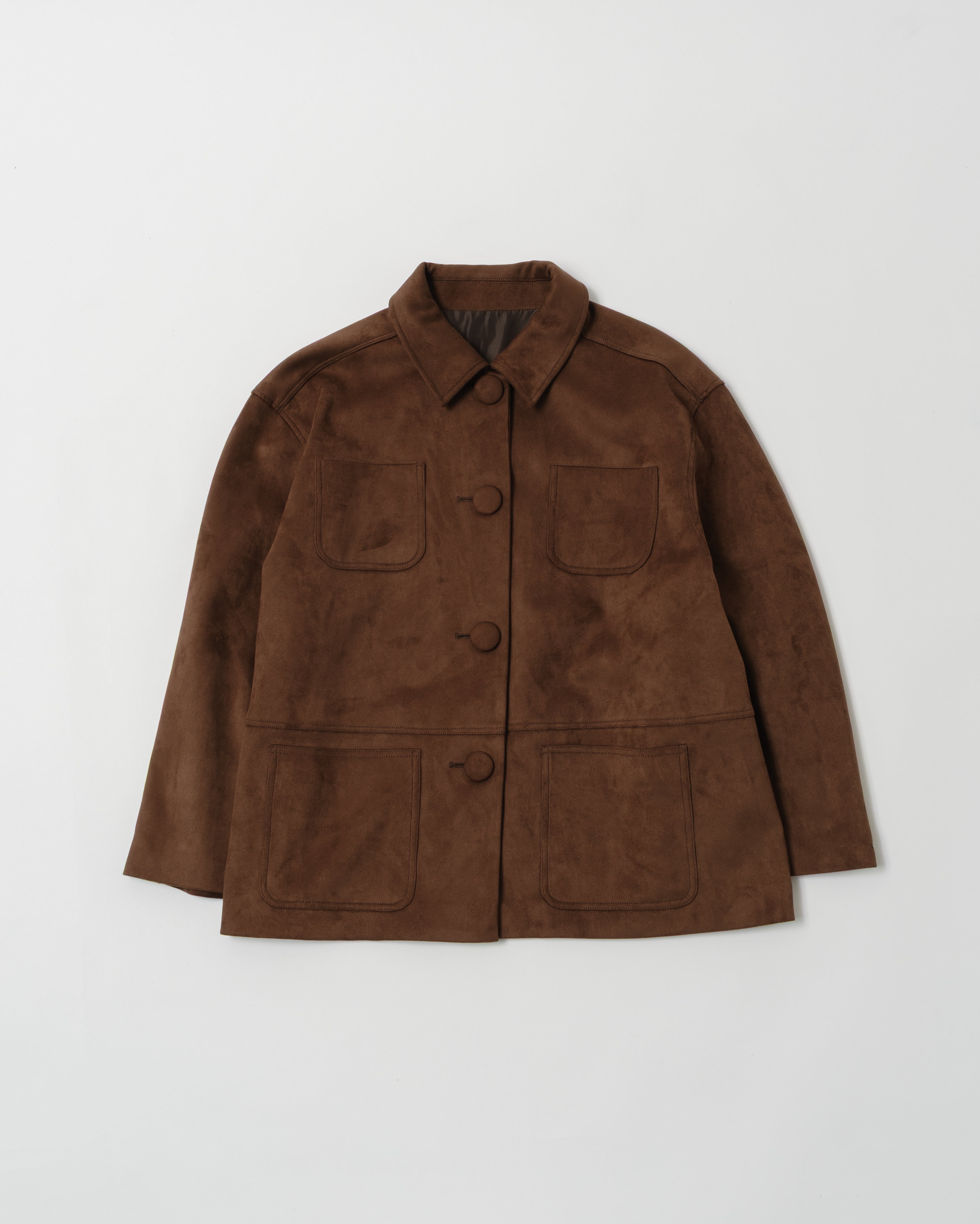 Suede-like cocoon jacket