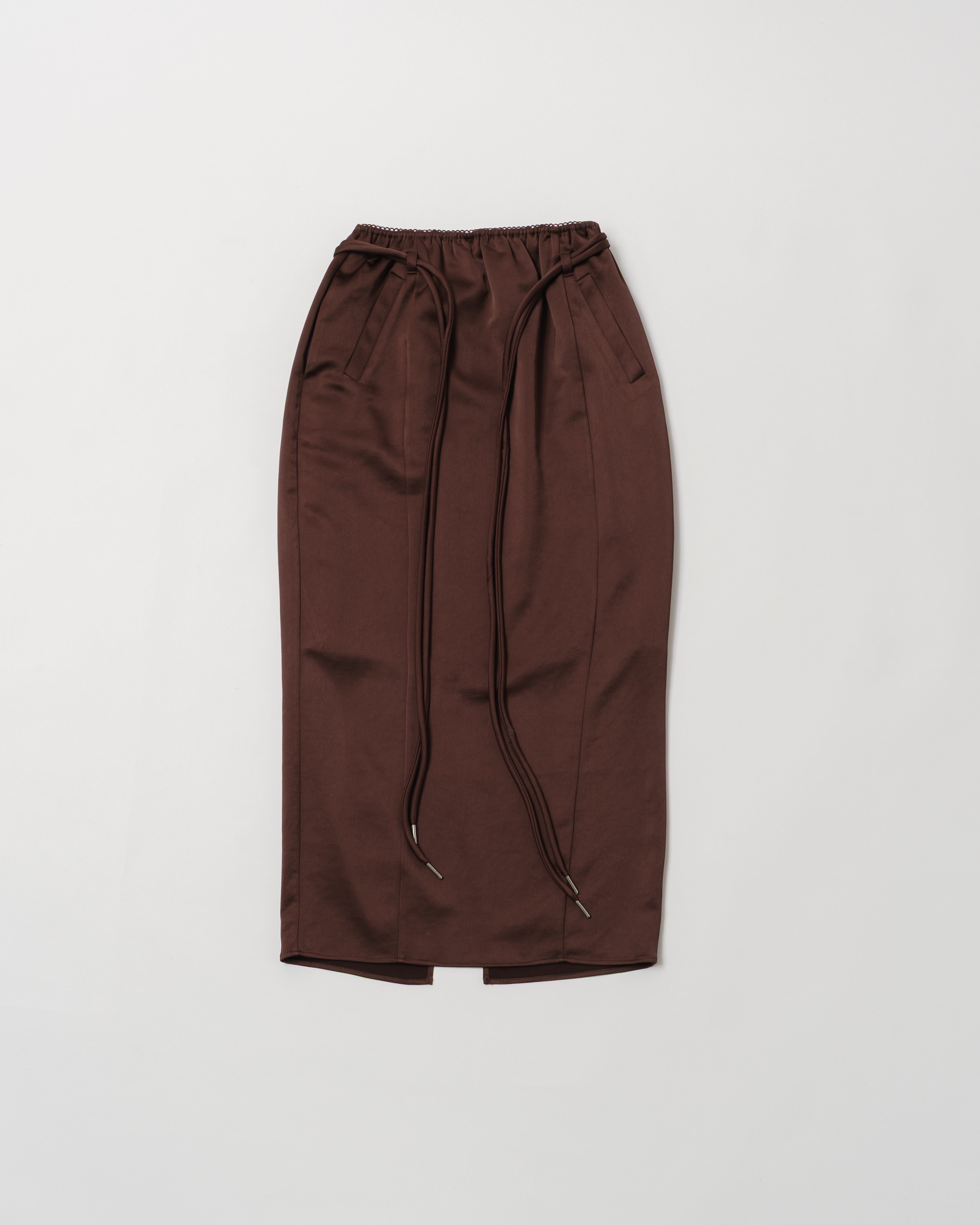 poppy SATIN I-LINE SKIRT スカート　あさぎーにょ Satin I-line skirt