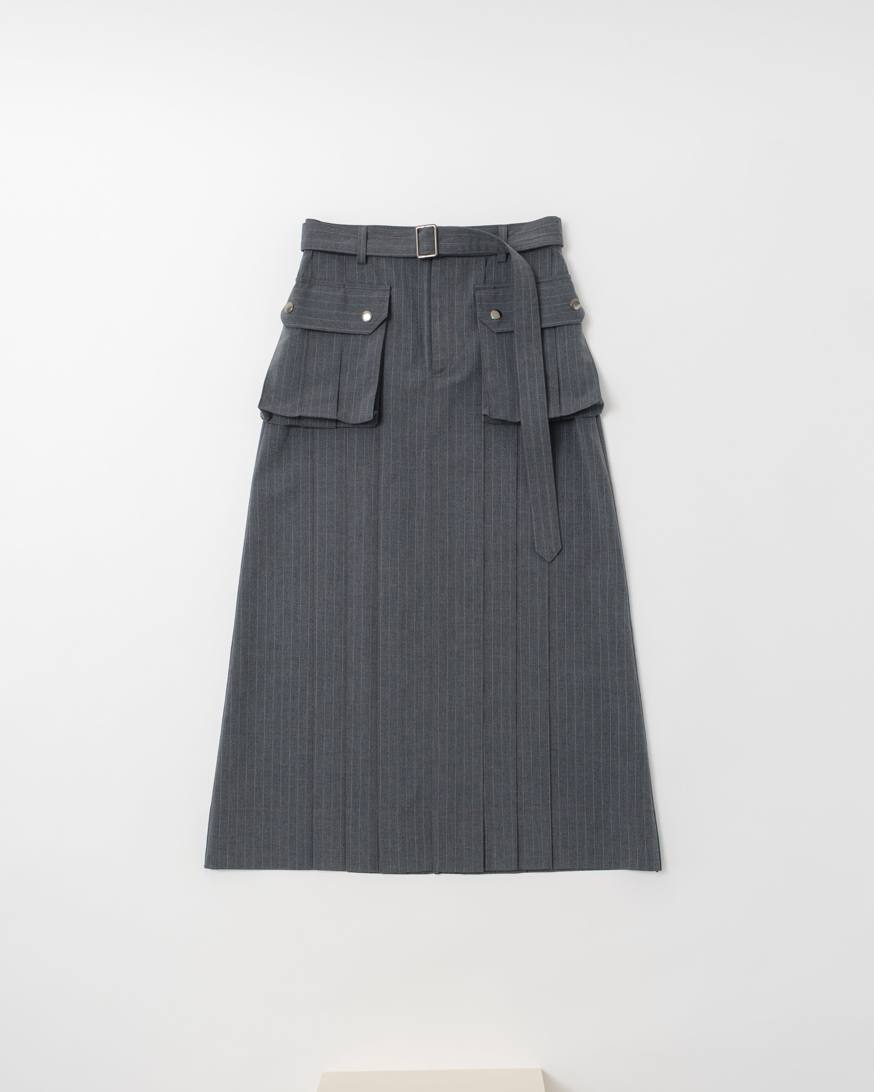 Striped pleated skirt