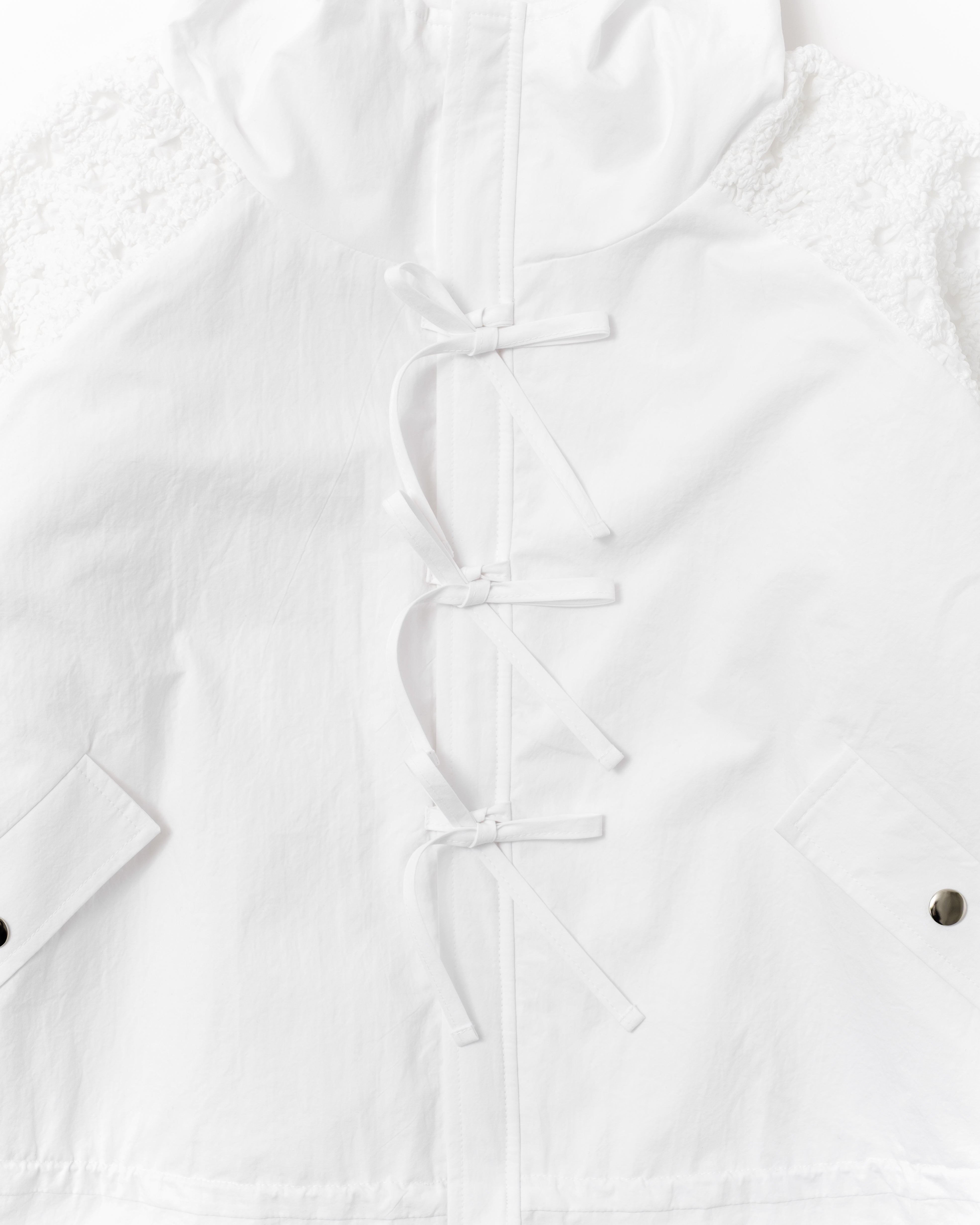 Ribbon high neck hoodie