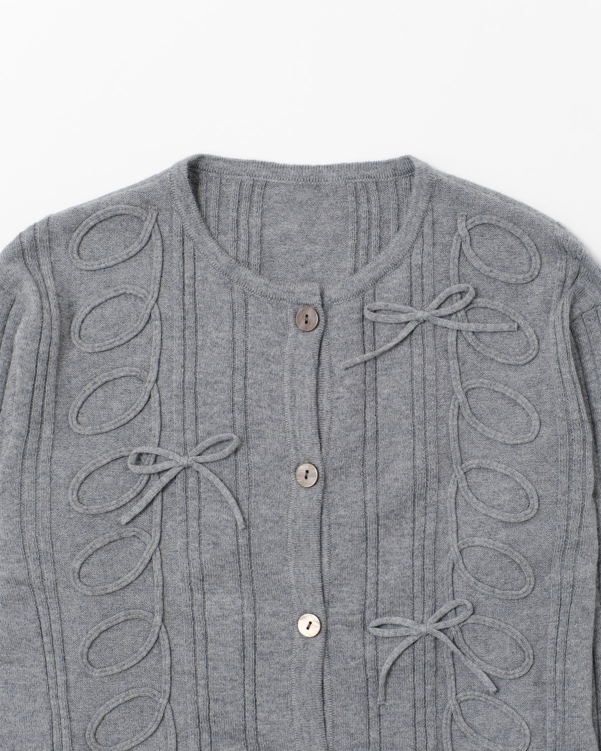 Kurukuru ribbon rib knit cardigan