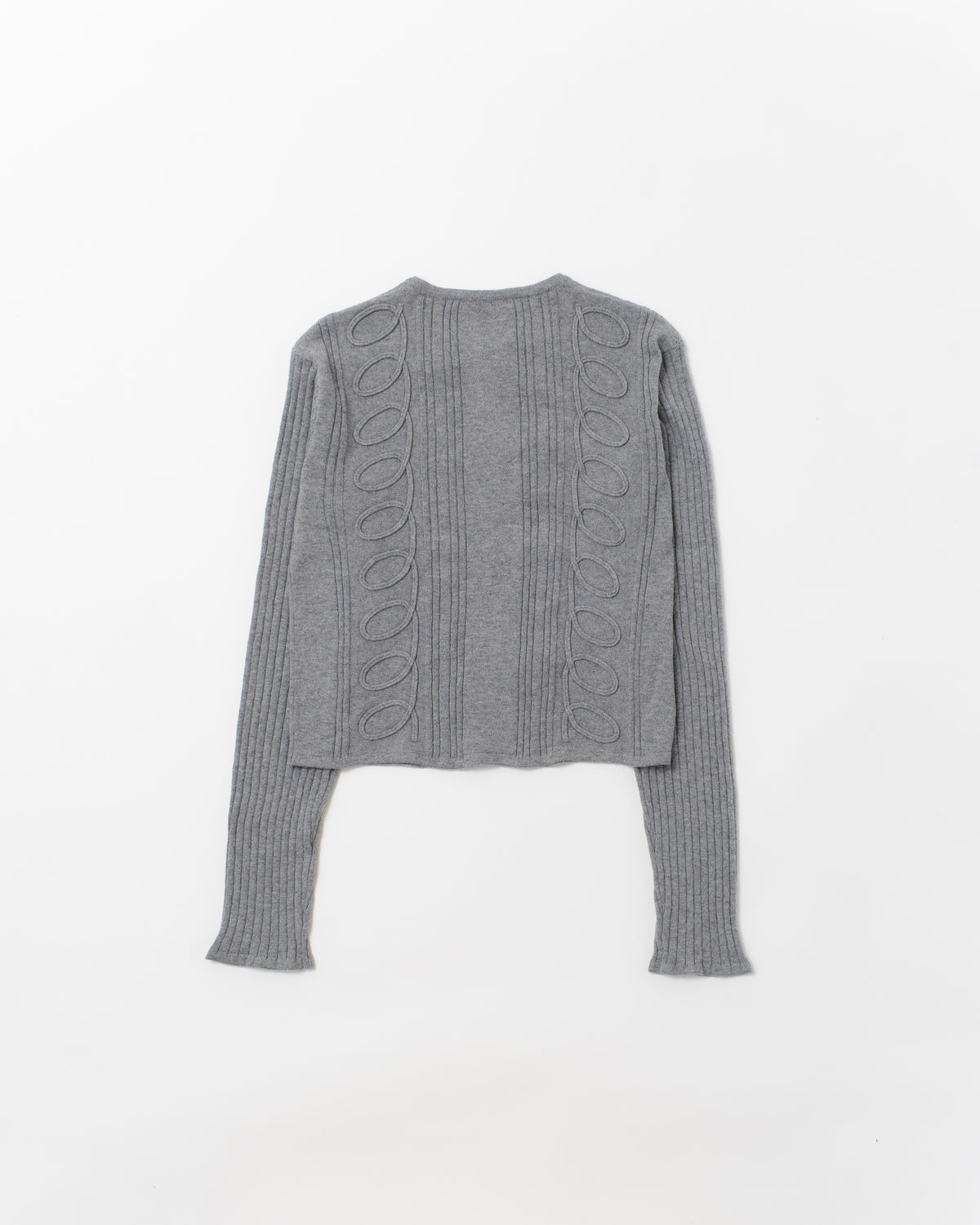 Kurukuru ribbon rib knit cardigan