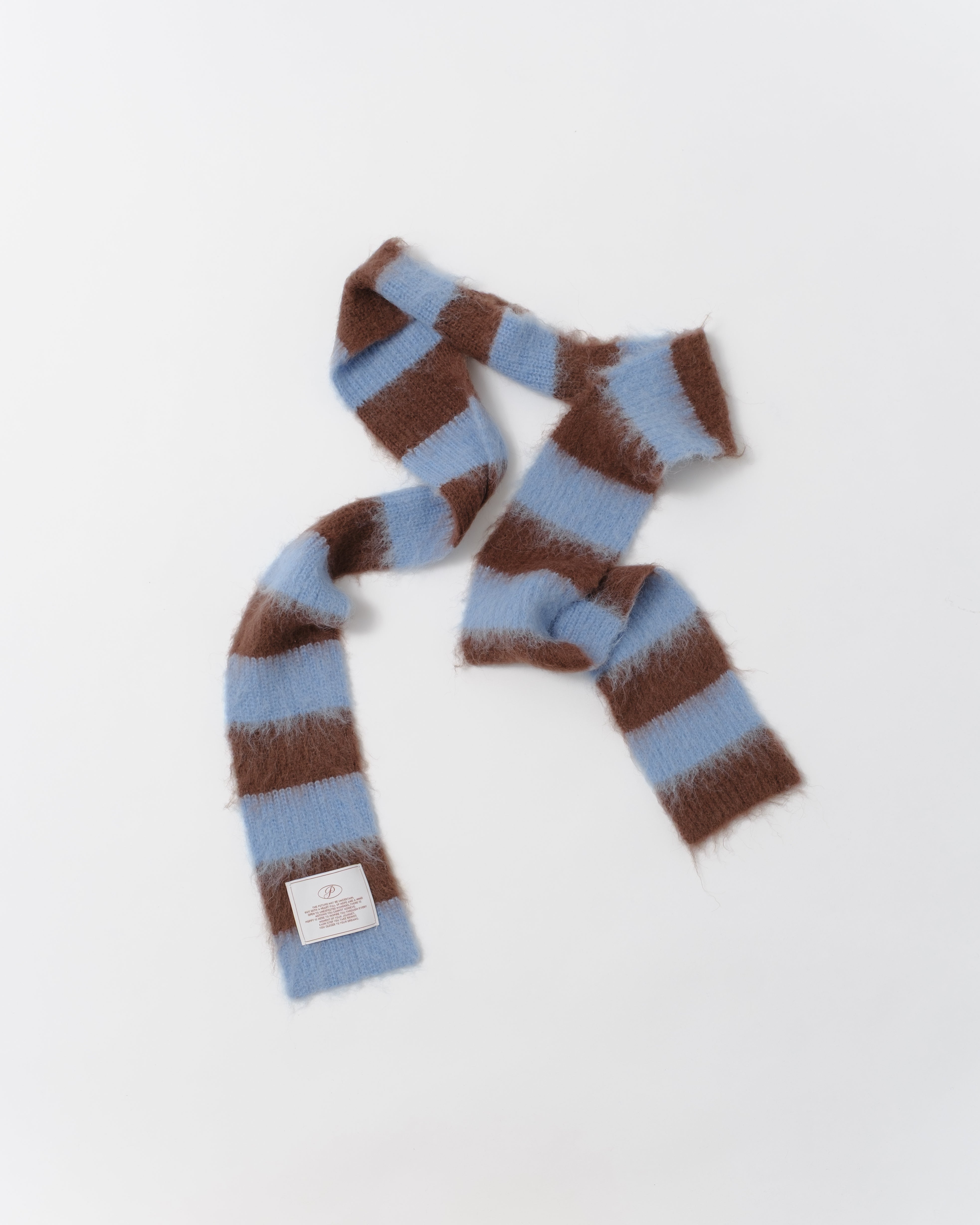poppy【新品未使用】Border muffler　blue border Border muffler