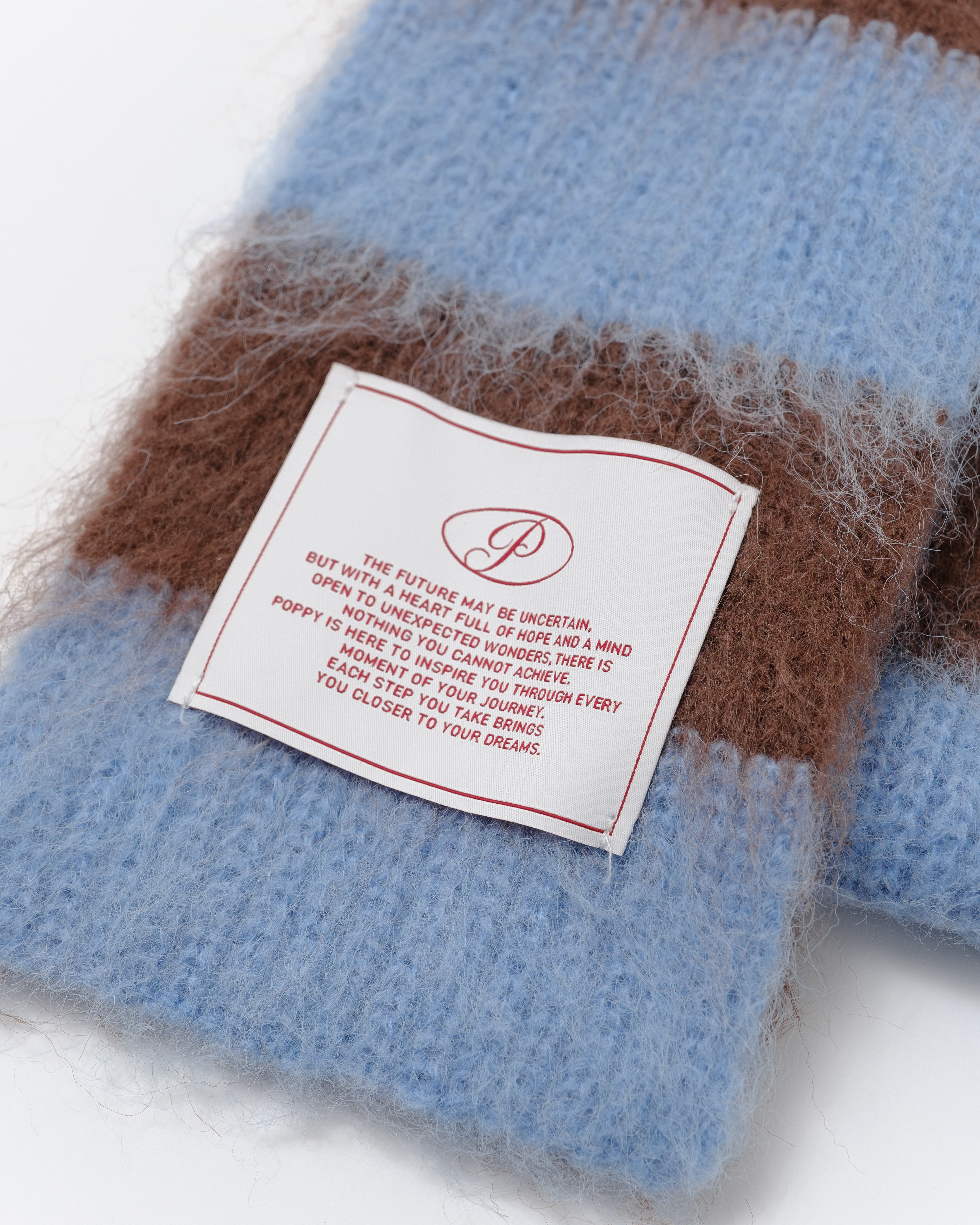 poppy【新品未使用】Border muffler　blue border Border muffler