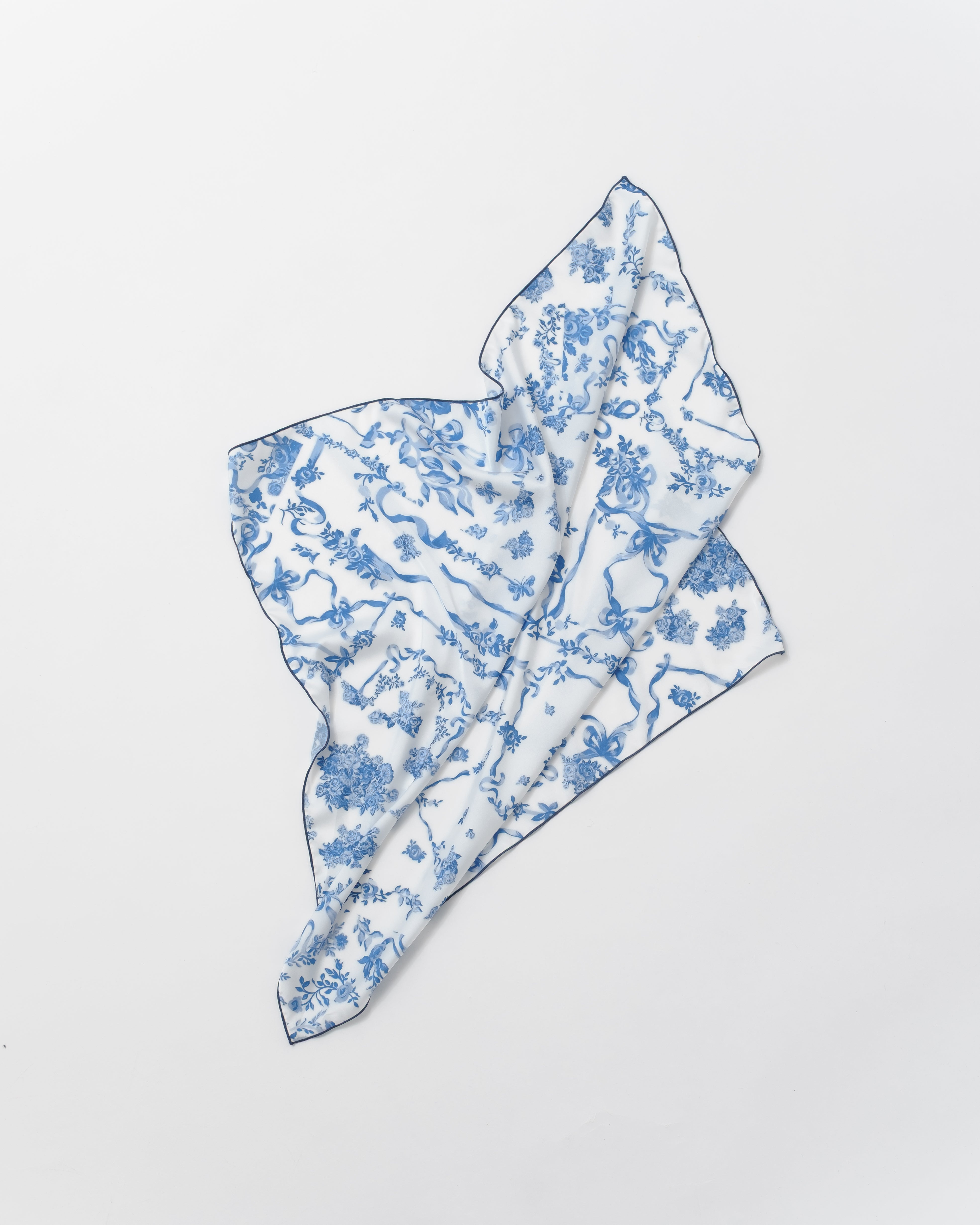 Elegant blue flower scarf