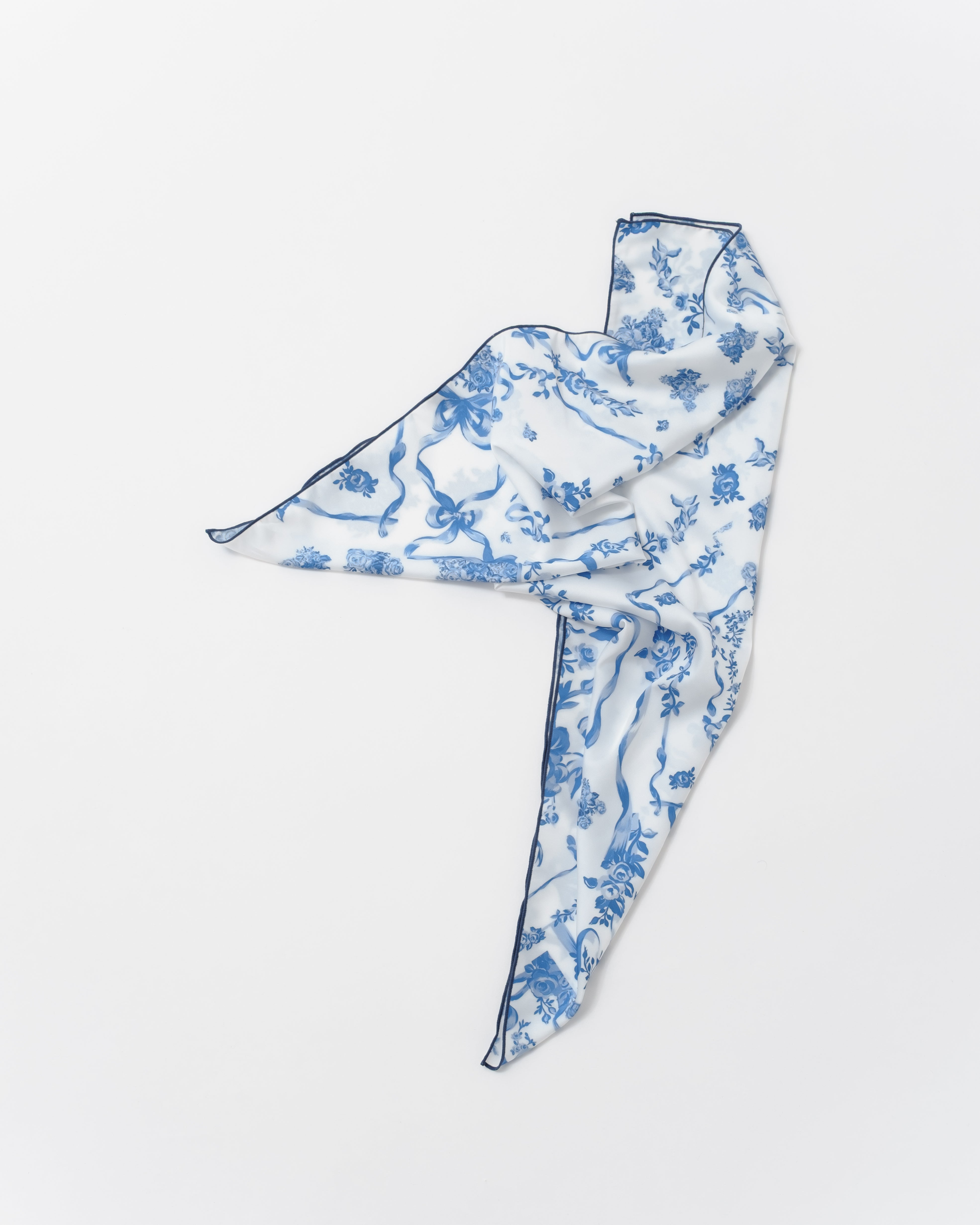 Elegant blue flower scarf