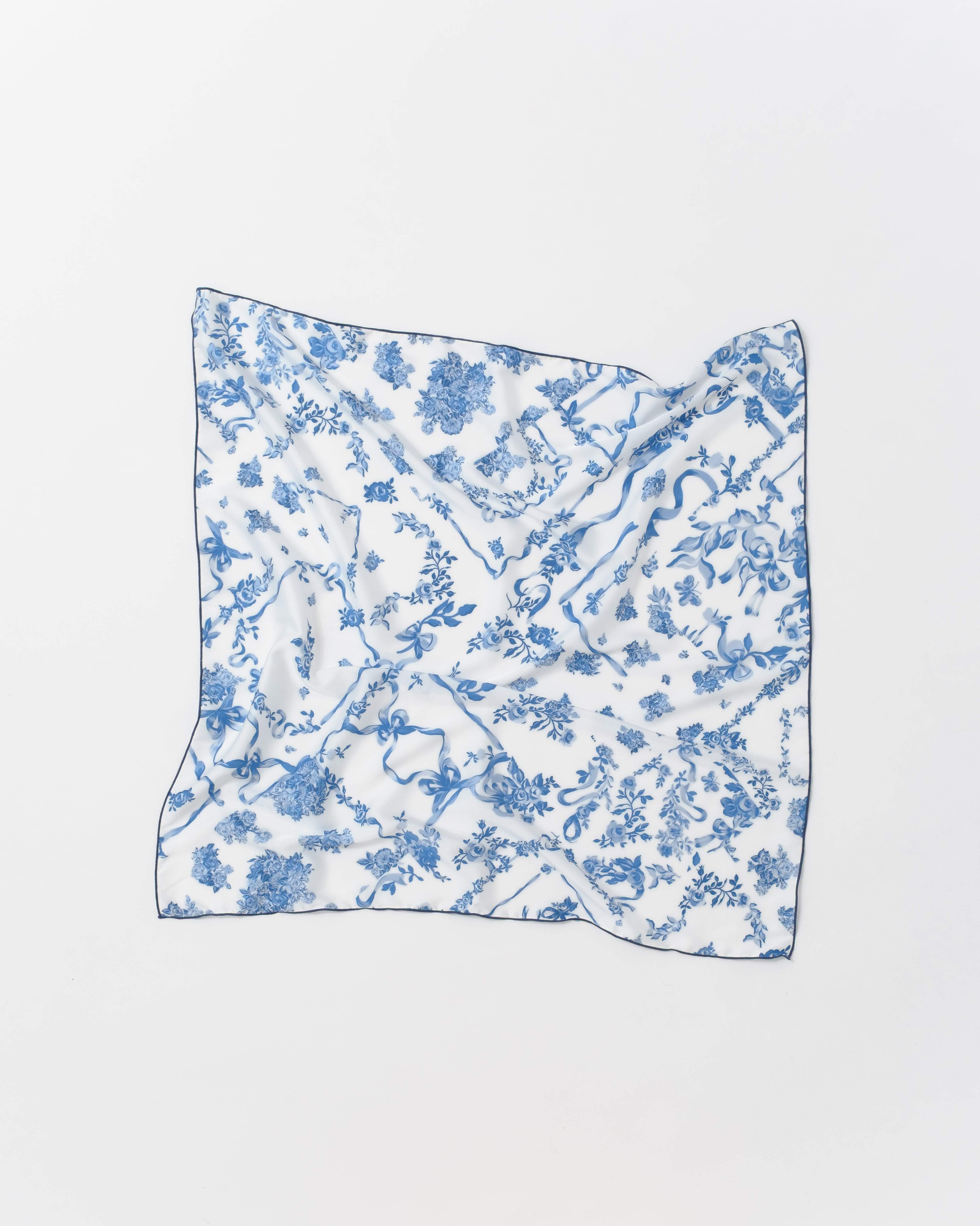 Elegant blue flower scarf