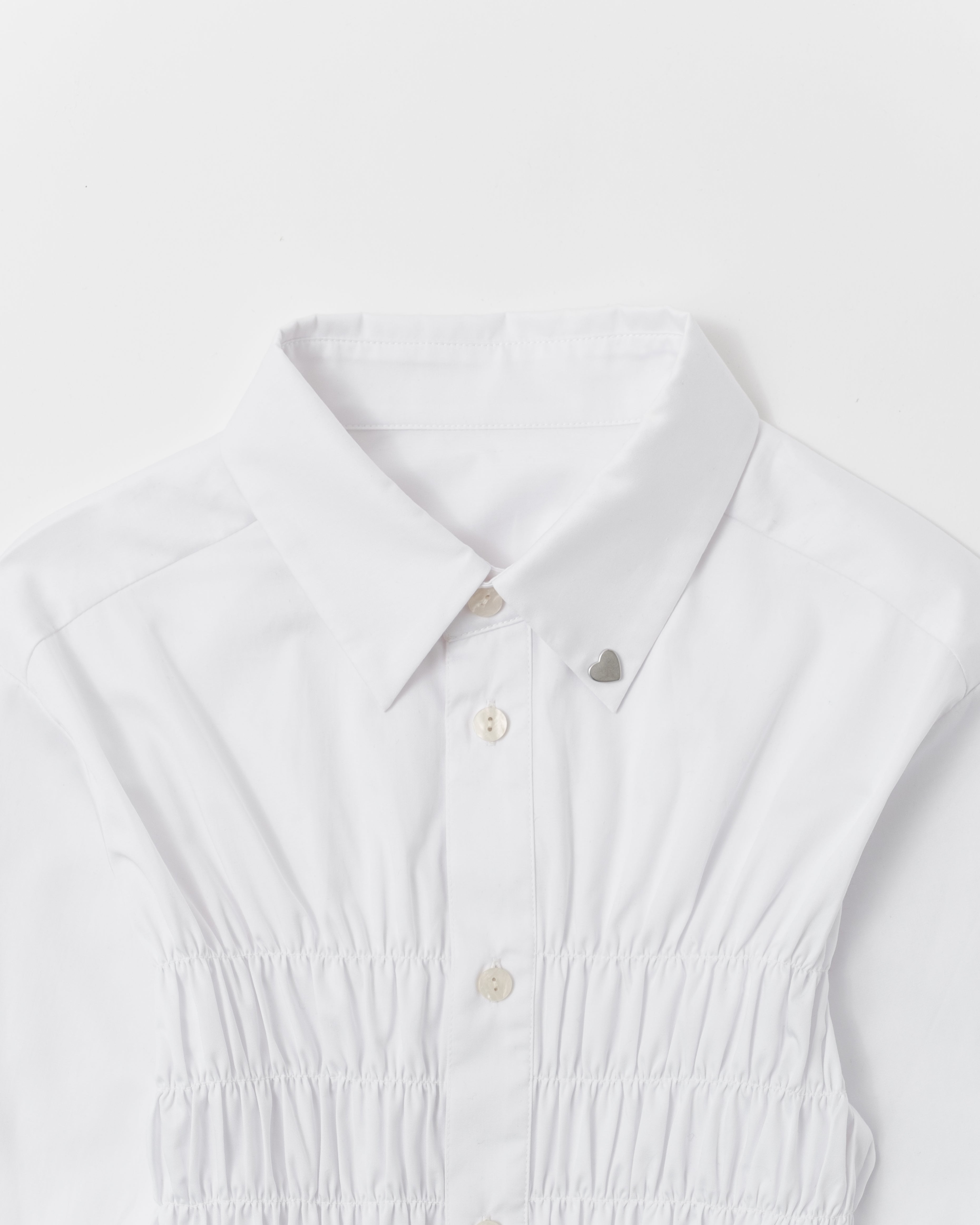 Heart motif shirring shirt