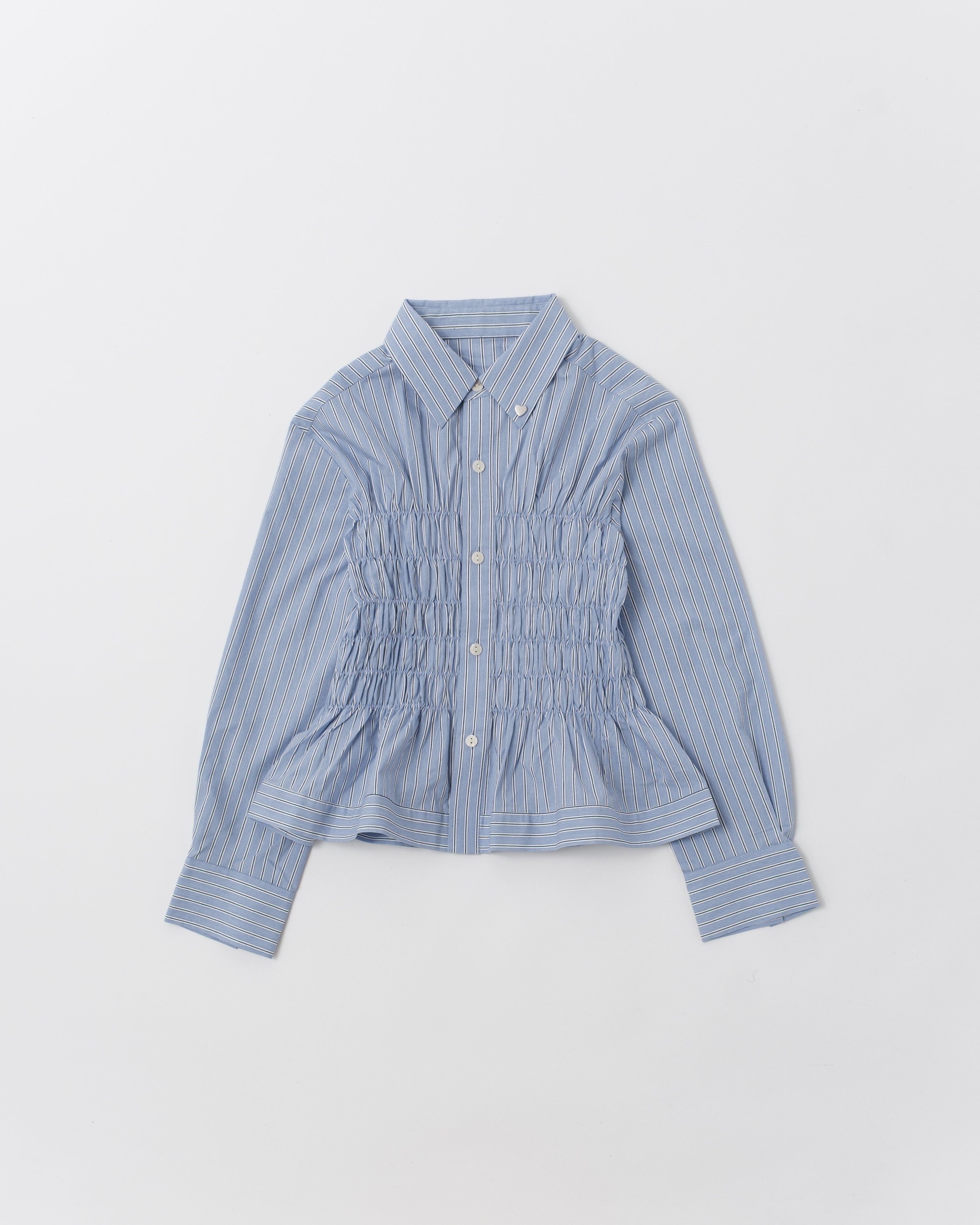 Heart motif shirring shirt