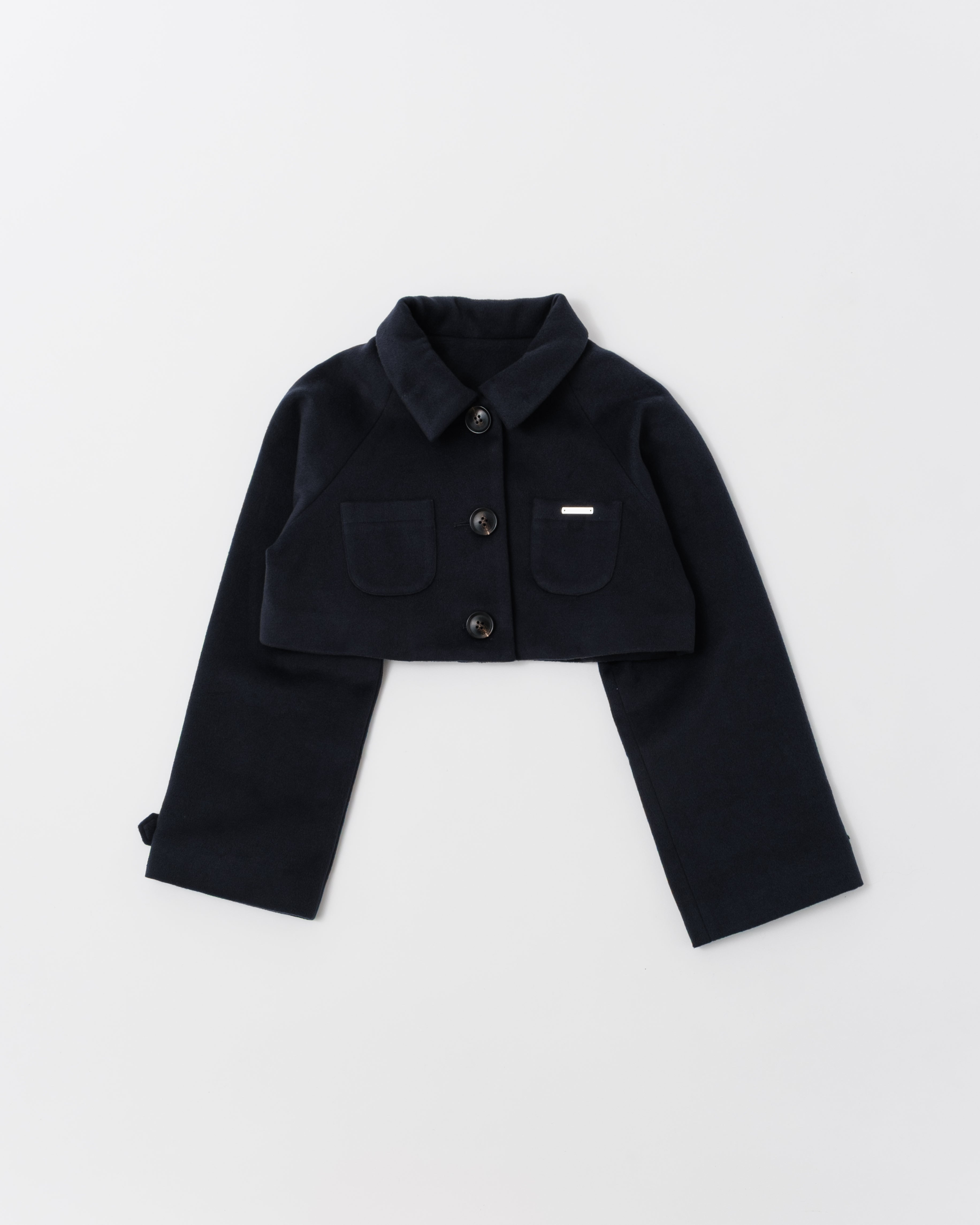 Cropped melton jacket