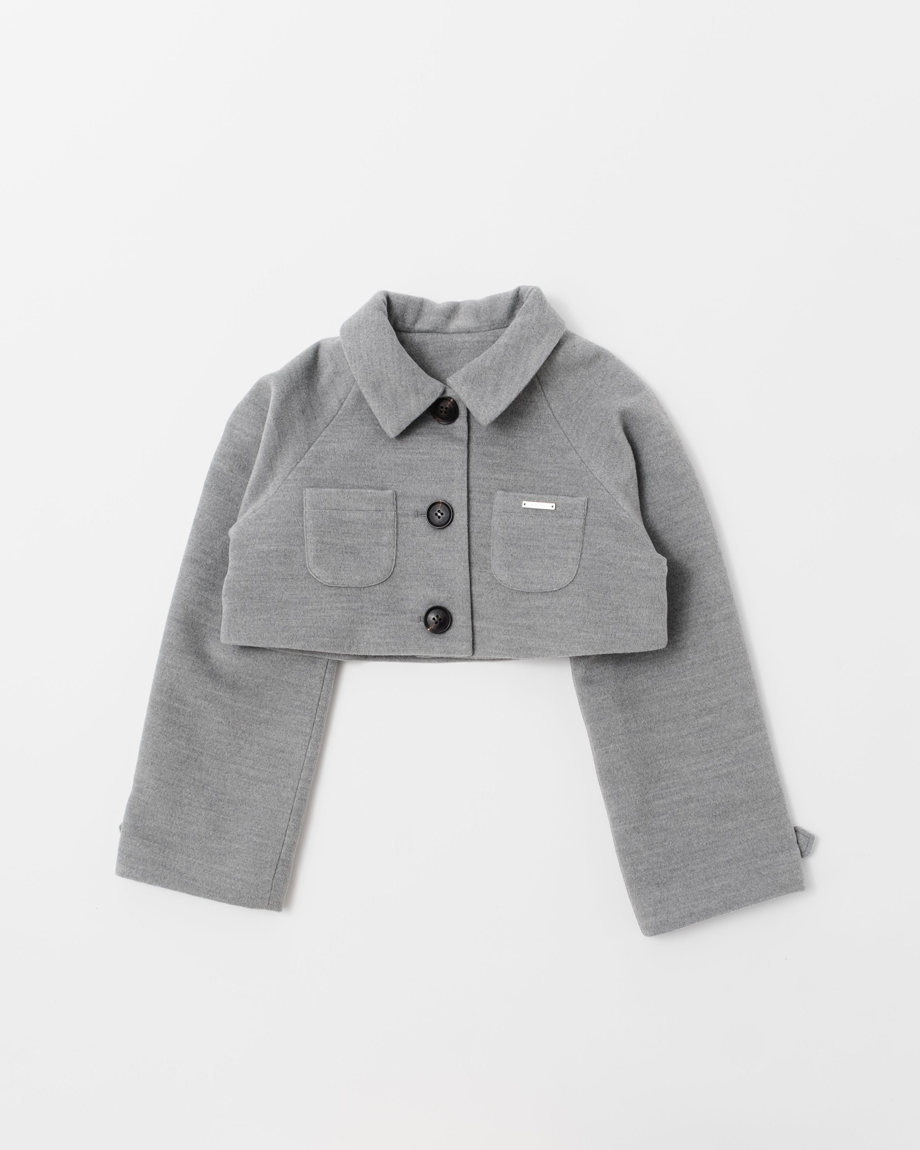 Cropped melton jacket