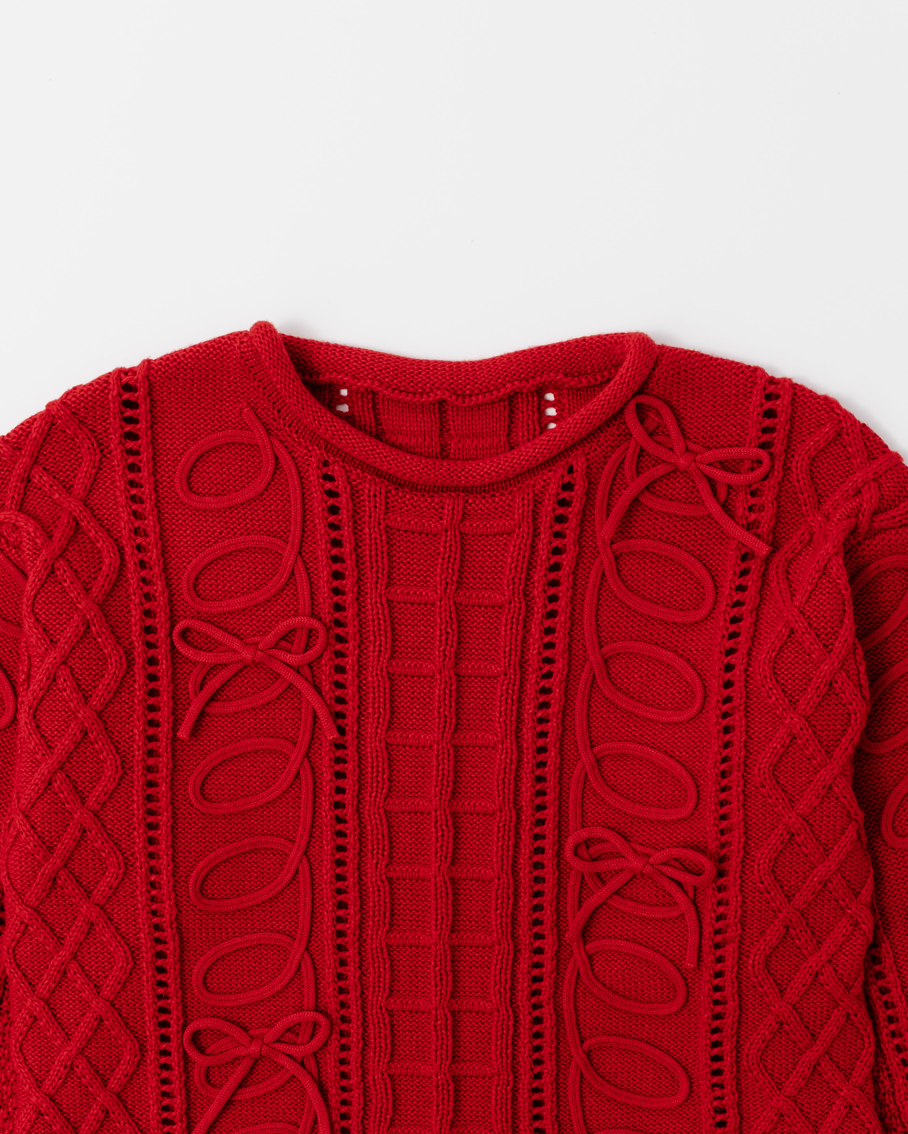 POPPY KURUKURU RIBBON LOOSE KNIT 黒 Kurukuru ribbon loose knit (black)