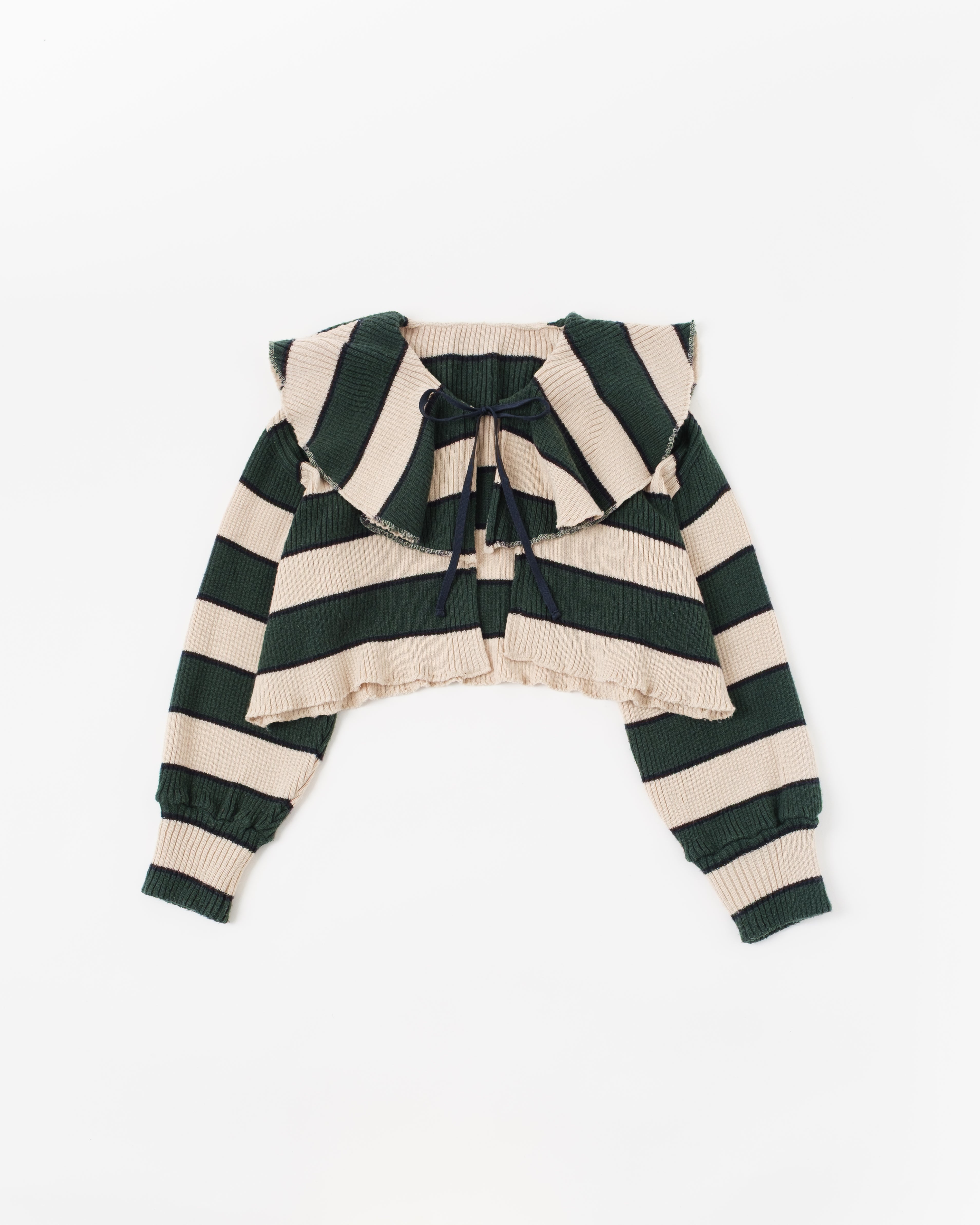Border knit cardigan (Green)
