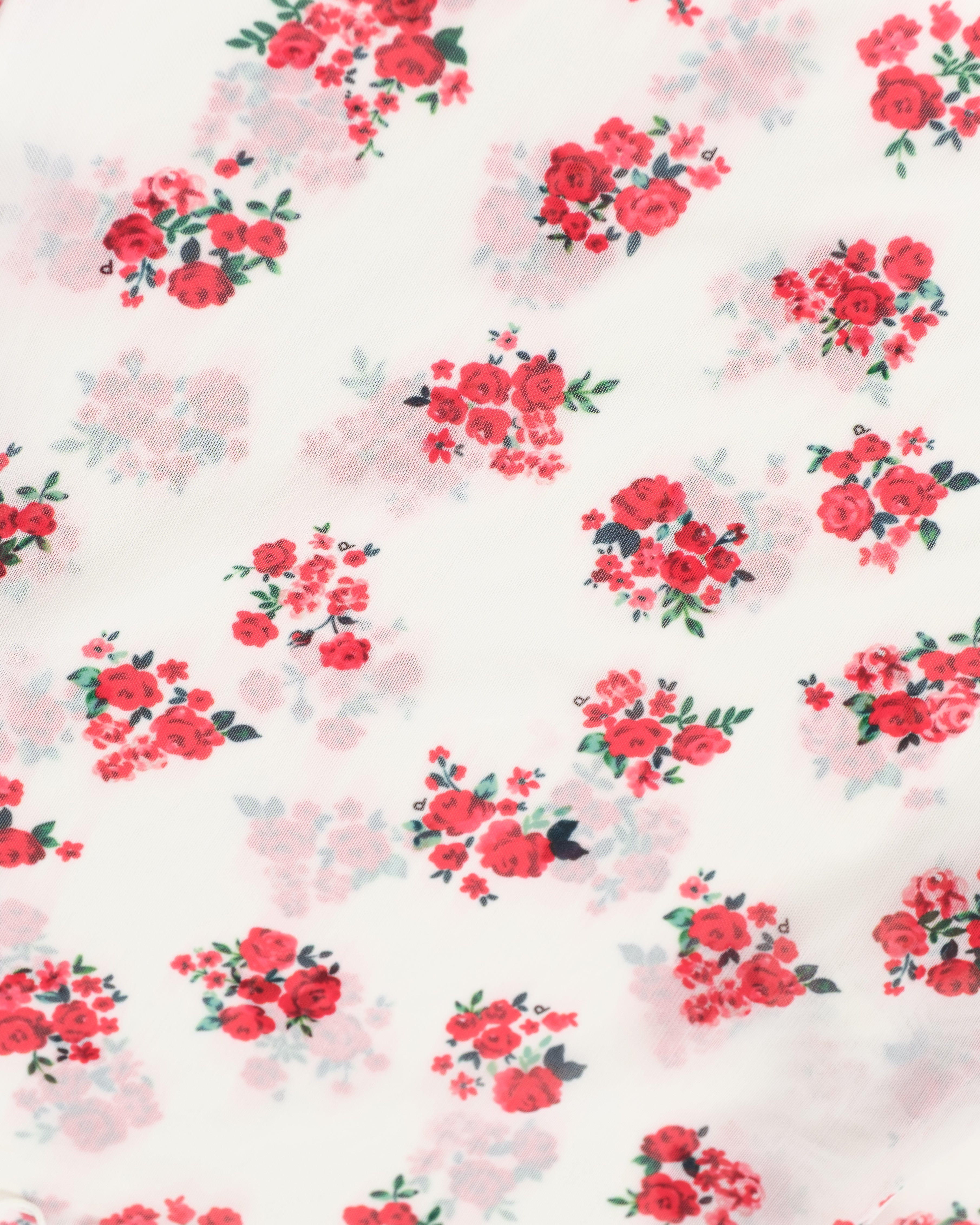 Red bouquet see-through tops (High / Round neck)