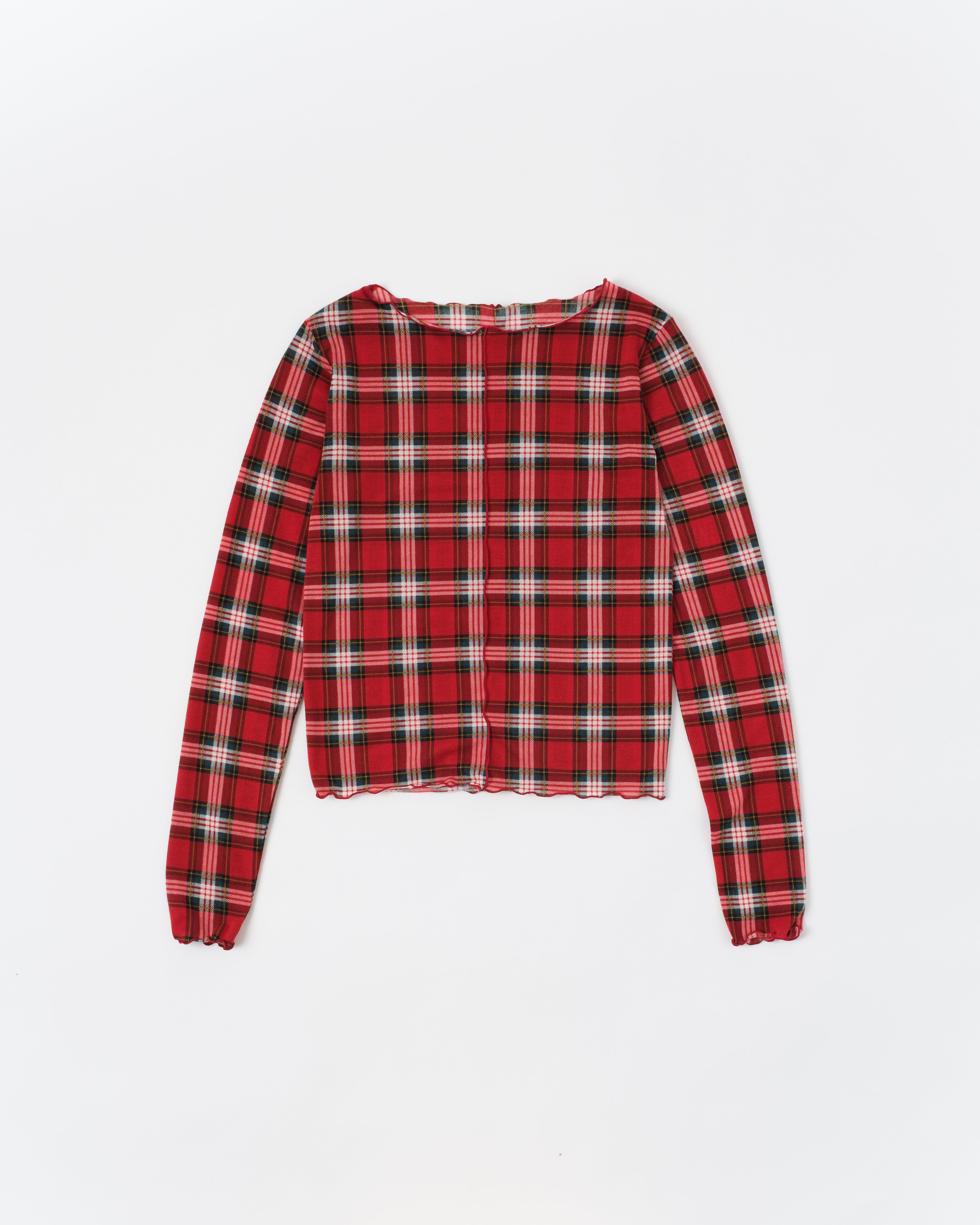 s’yte / トップス/S/コットン/RED/チェック Check turtle / round top