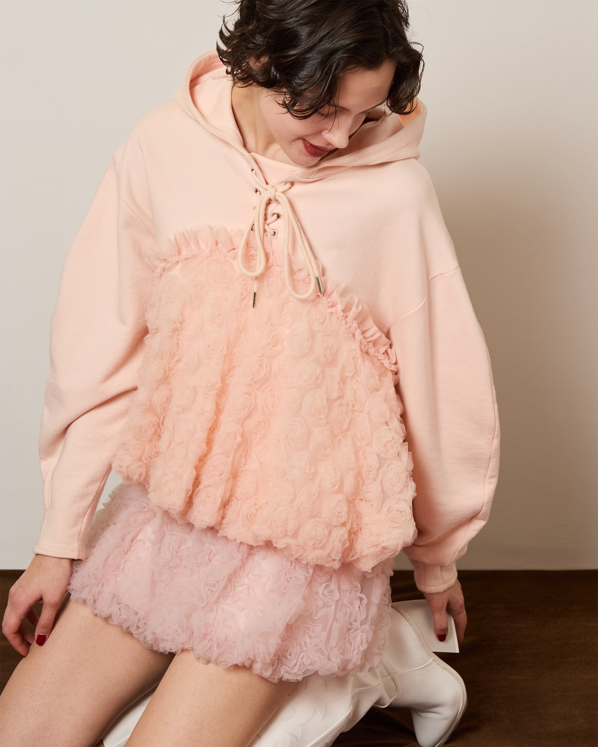 tulle docking hoodie（pink）