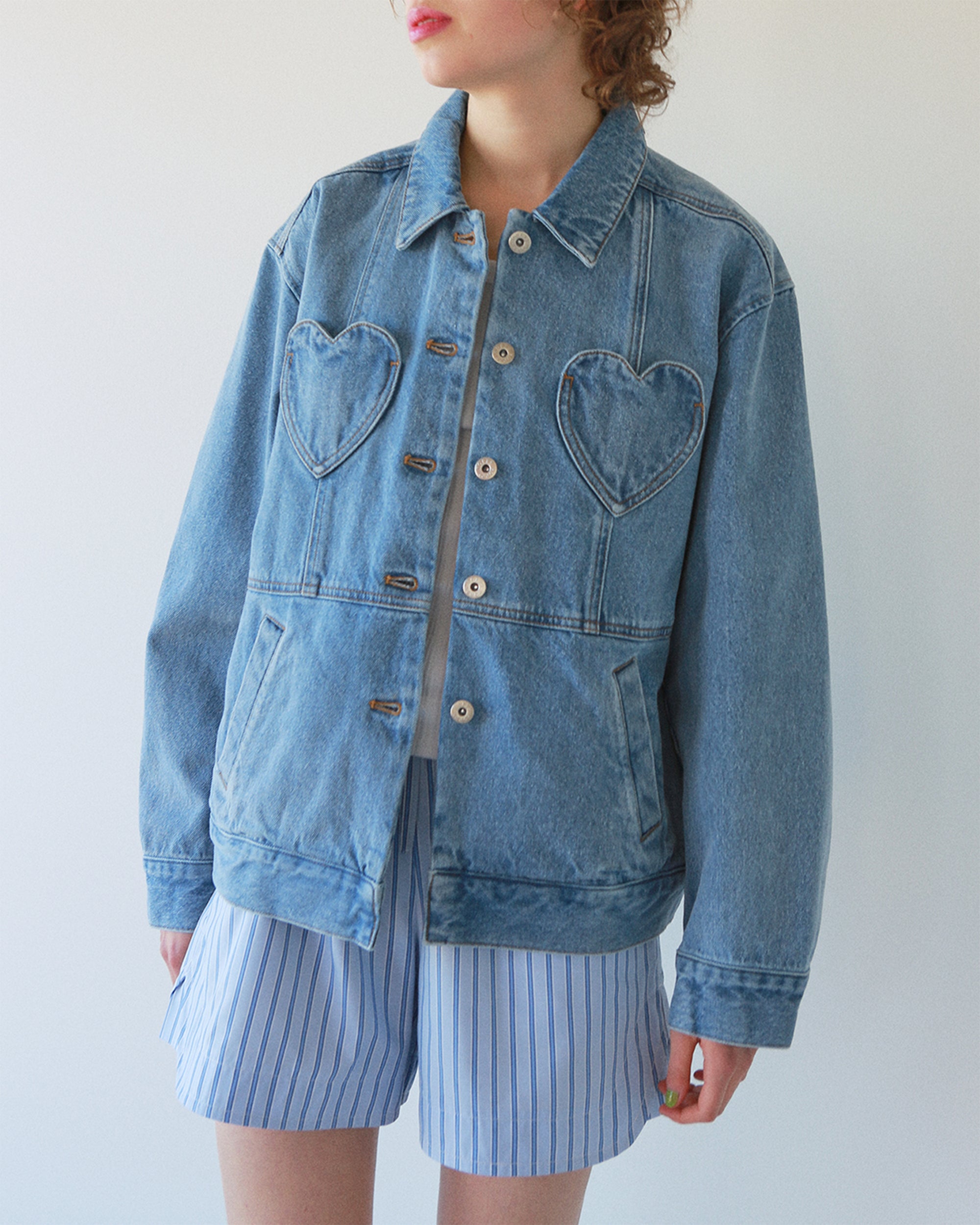 Heart pocket denim jacket