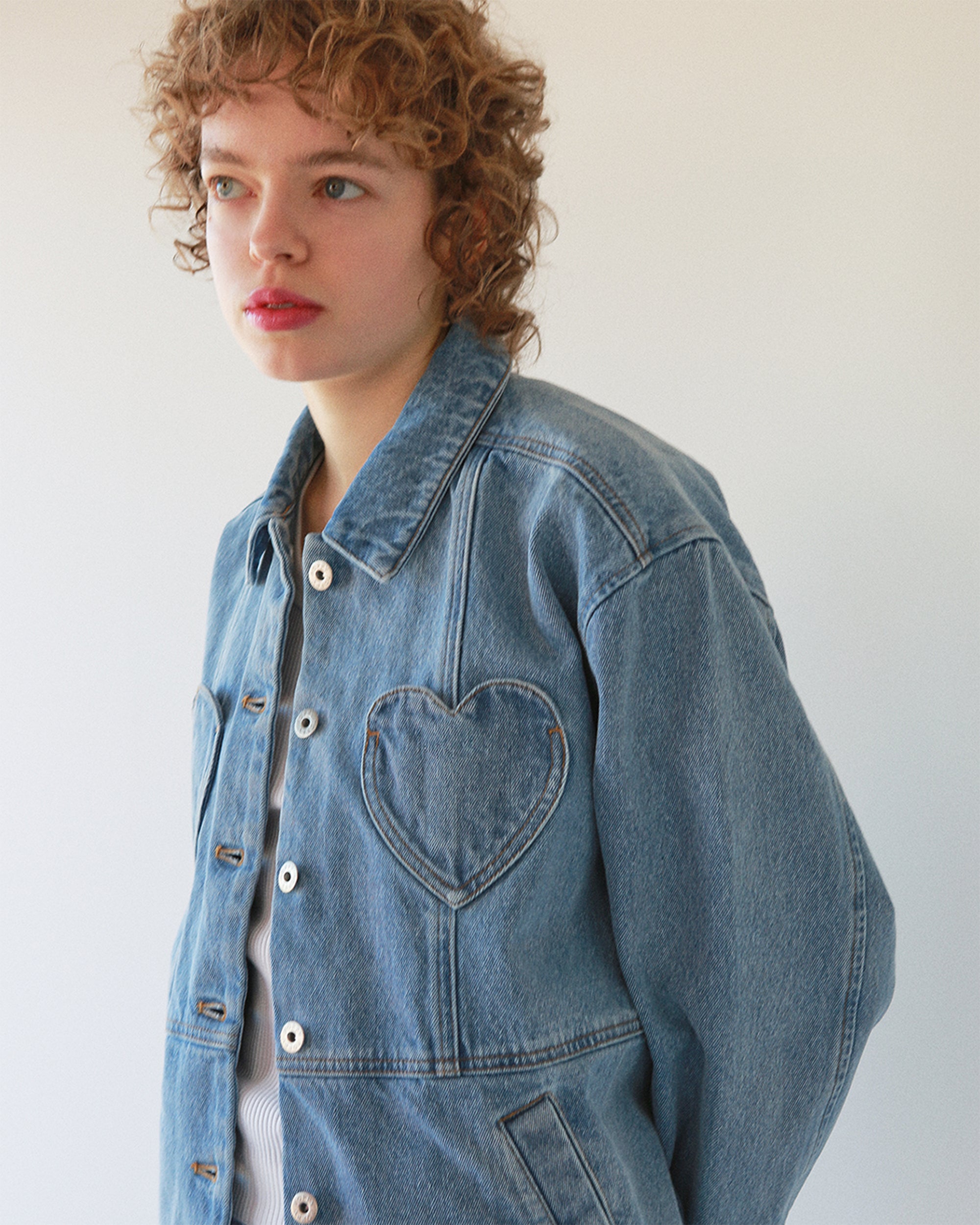 Heart pocket denim jacket
