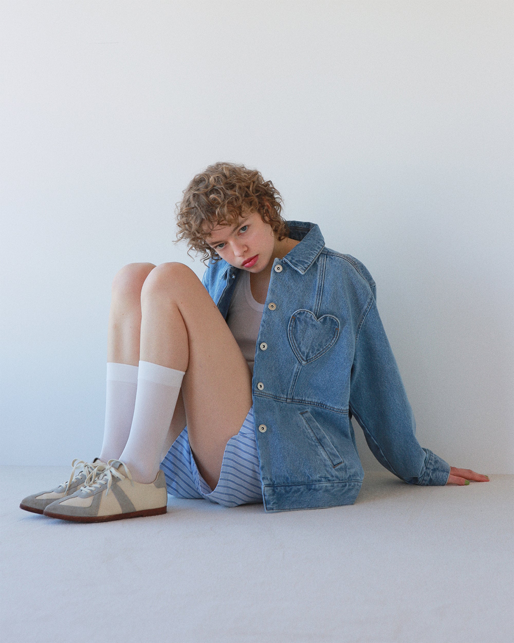 Heart pocket denim jacket