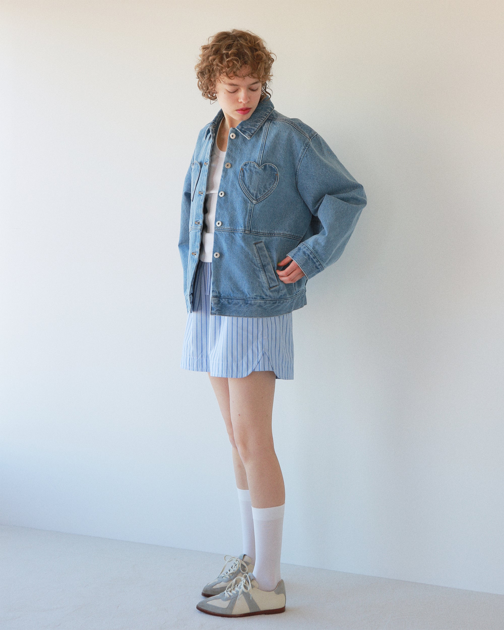 Heart pocket denim jacket