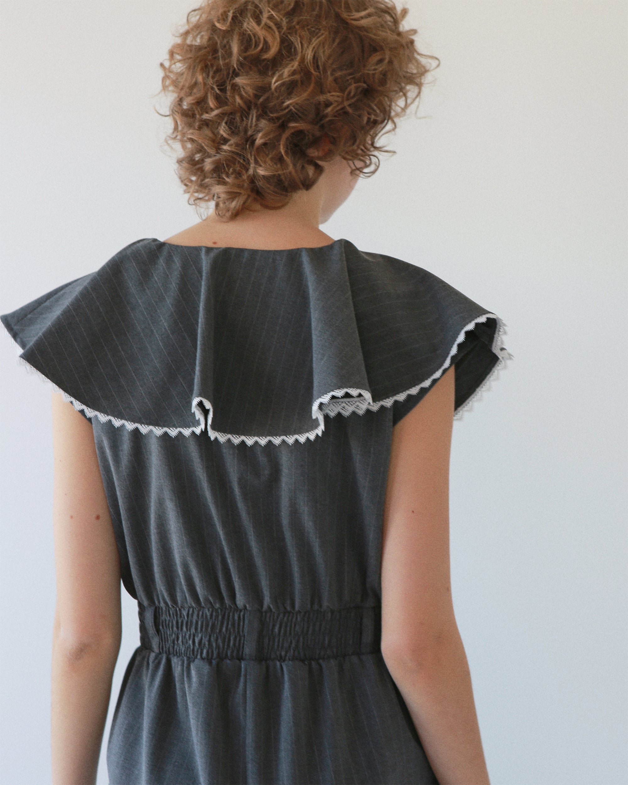 Ruffle collar romper