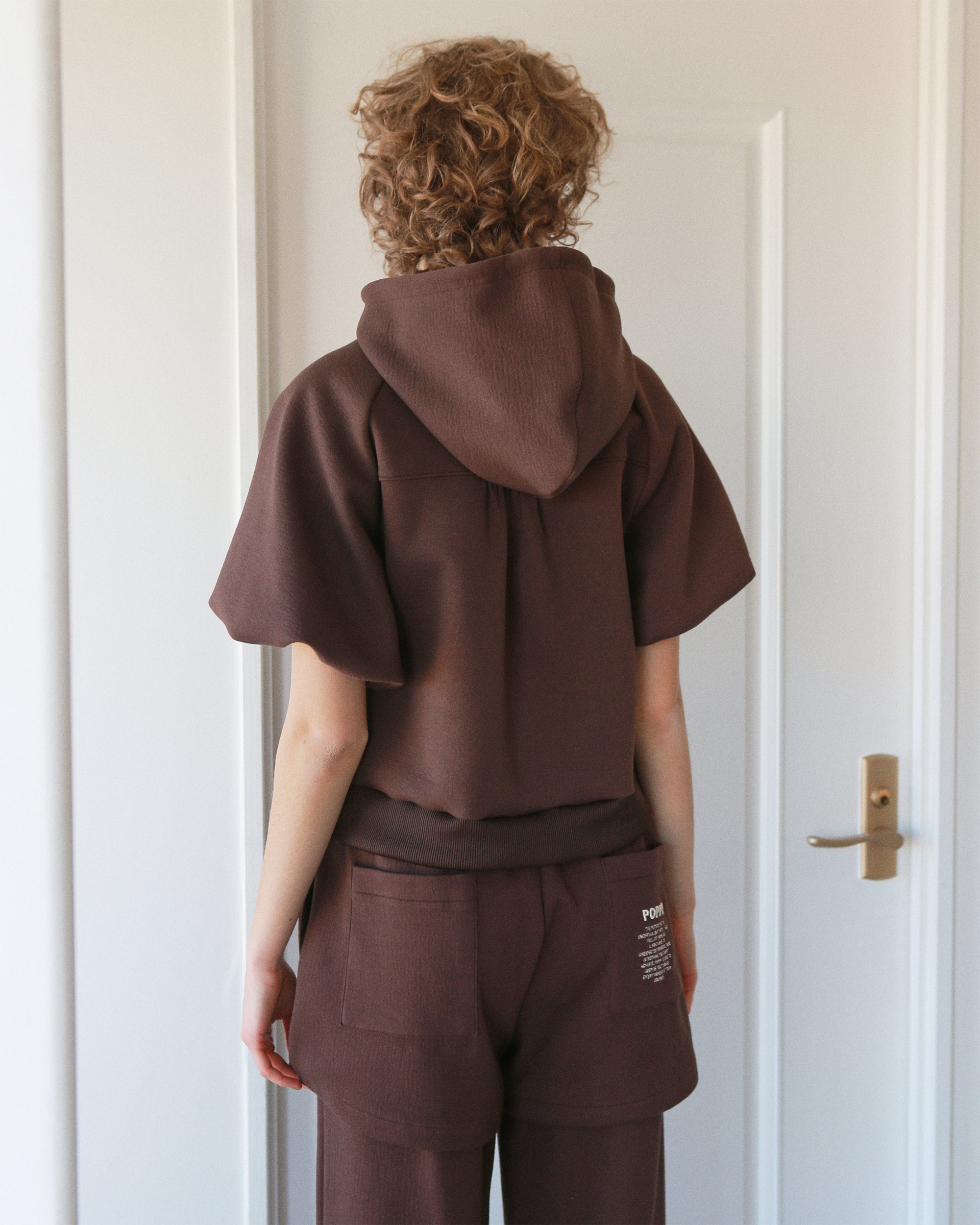 Balloon sleeve patch hoodie