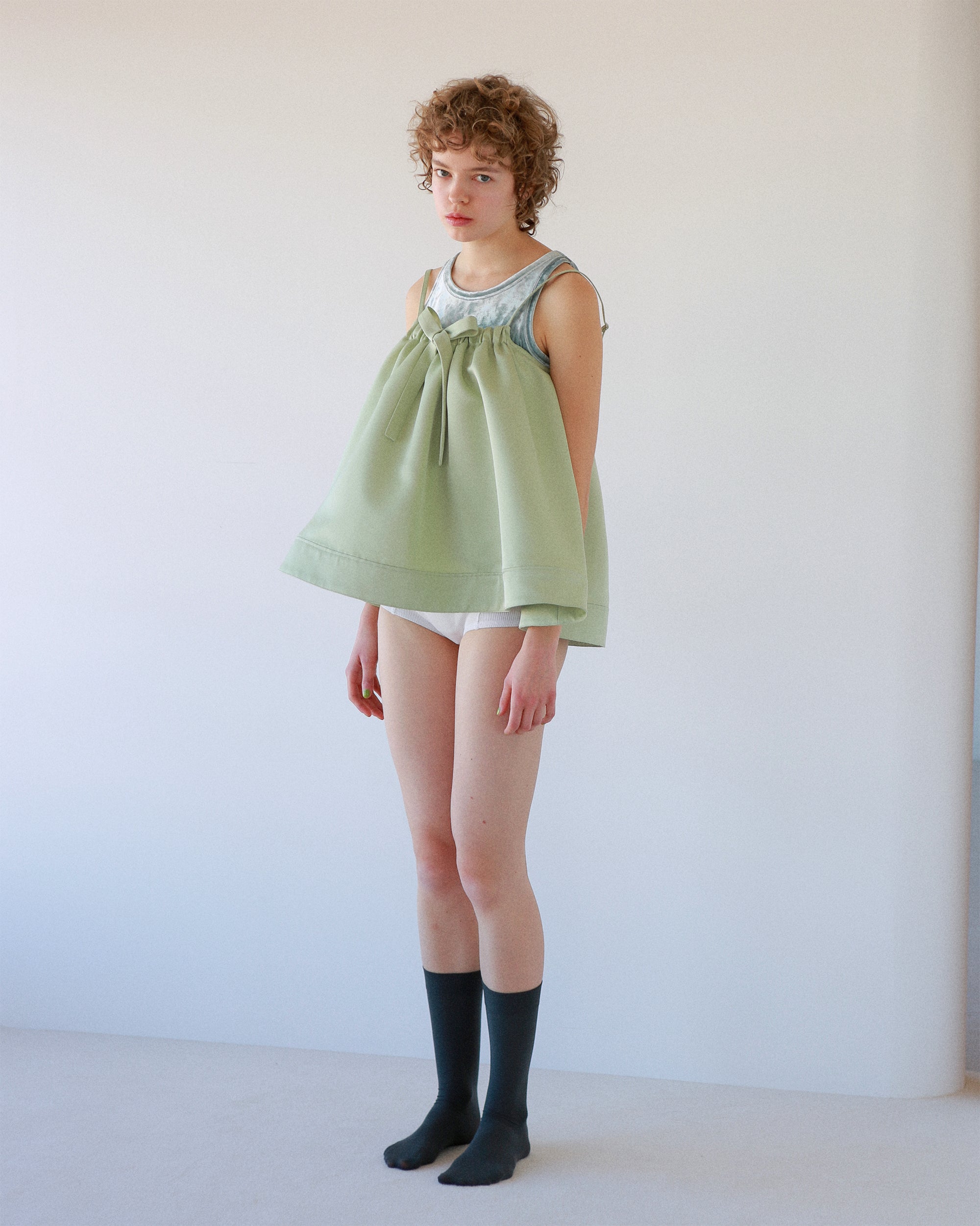 POPPY あさぎーにょ PUFF SATIN TOP Puff satin top